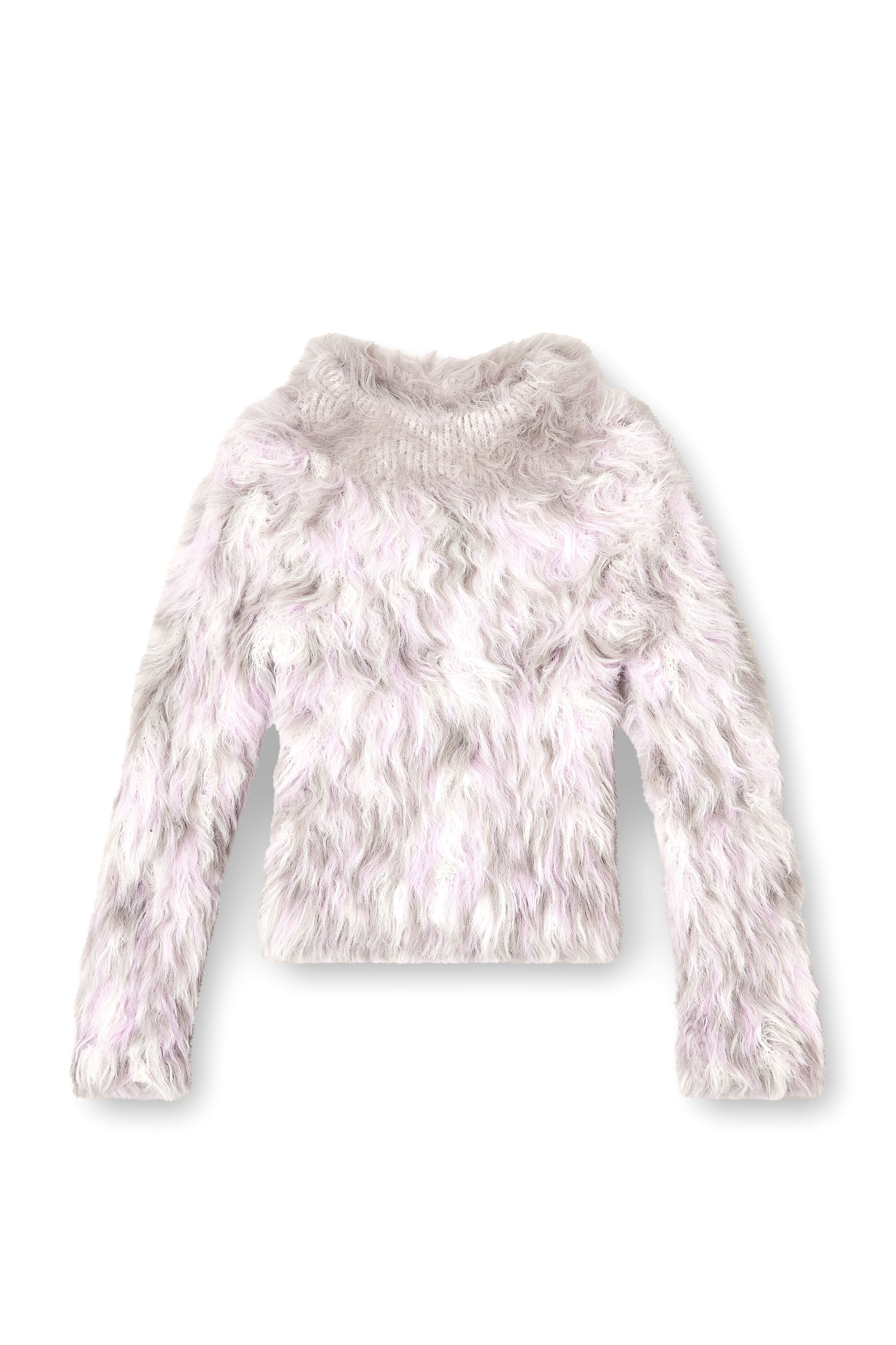 M-ANNIKA, Violet/Grey Diesel - M-ANNIKA, Woman's Fluffy jacquard-knit jumper in Violet/Grey - 2