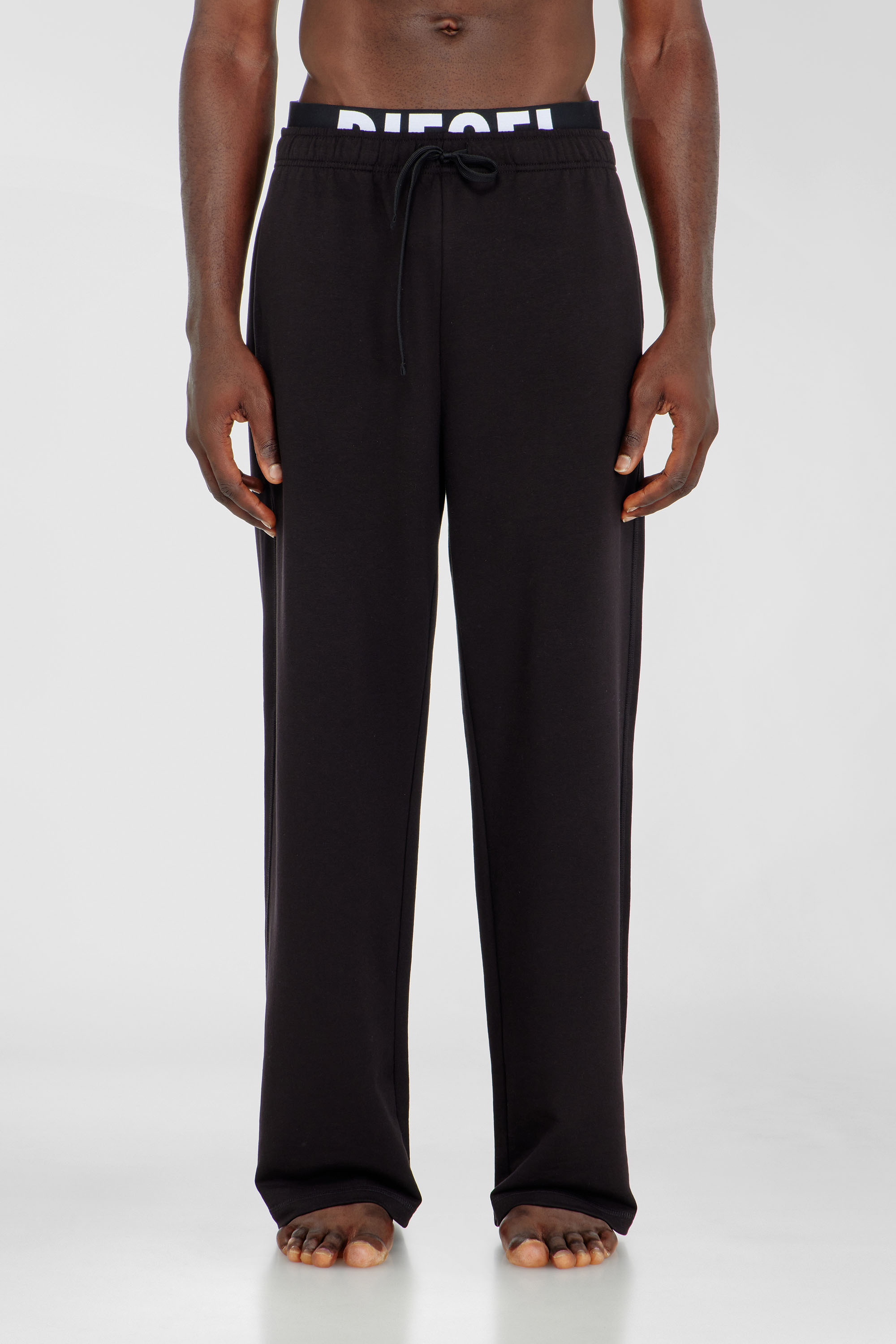 Diesel - BRADLEY-D-POP, Man's Cotton sweatpants with Diesel logo waistband in Black - 1