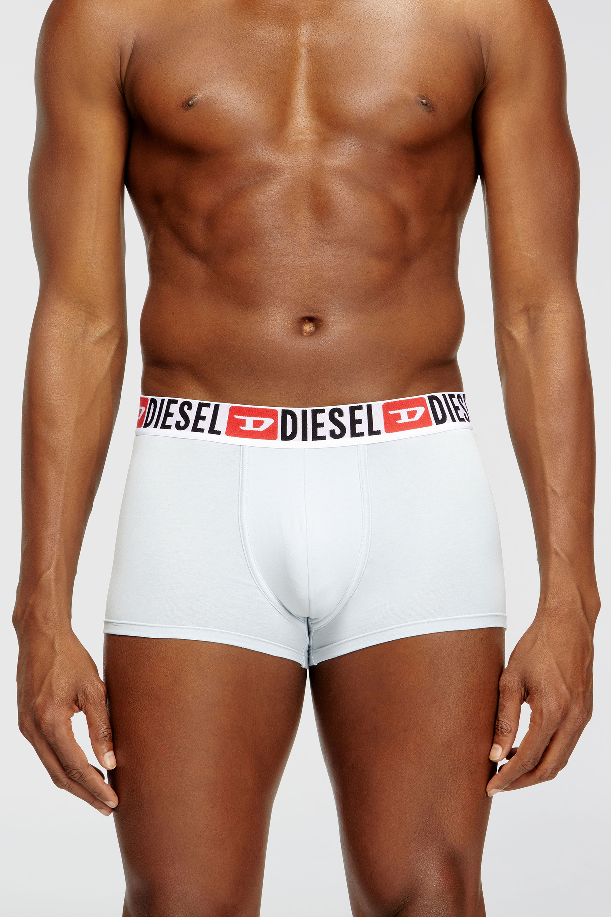 Diesel - UMBX-DAMIENTHREEPACK, Man's Three-pack of all-over logo waist boxers in Light Blue - 3