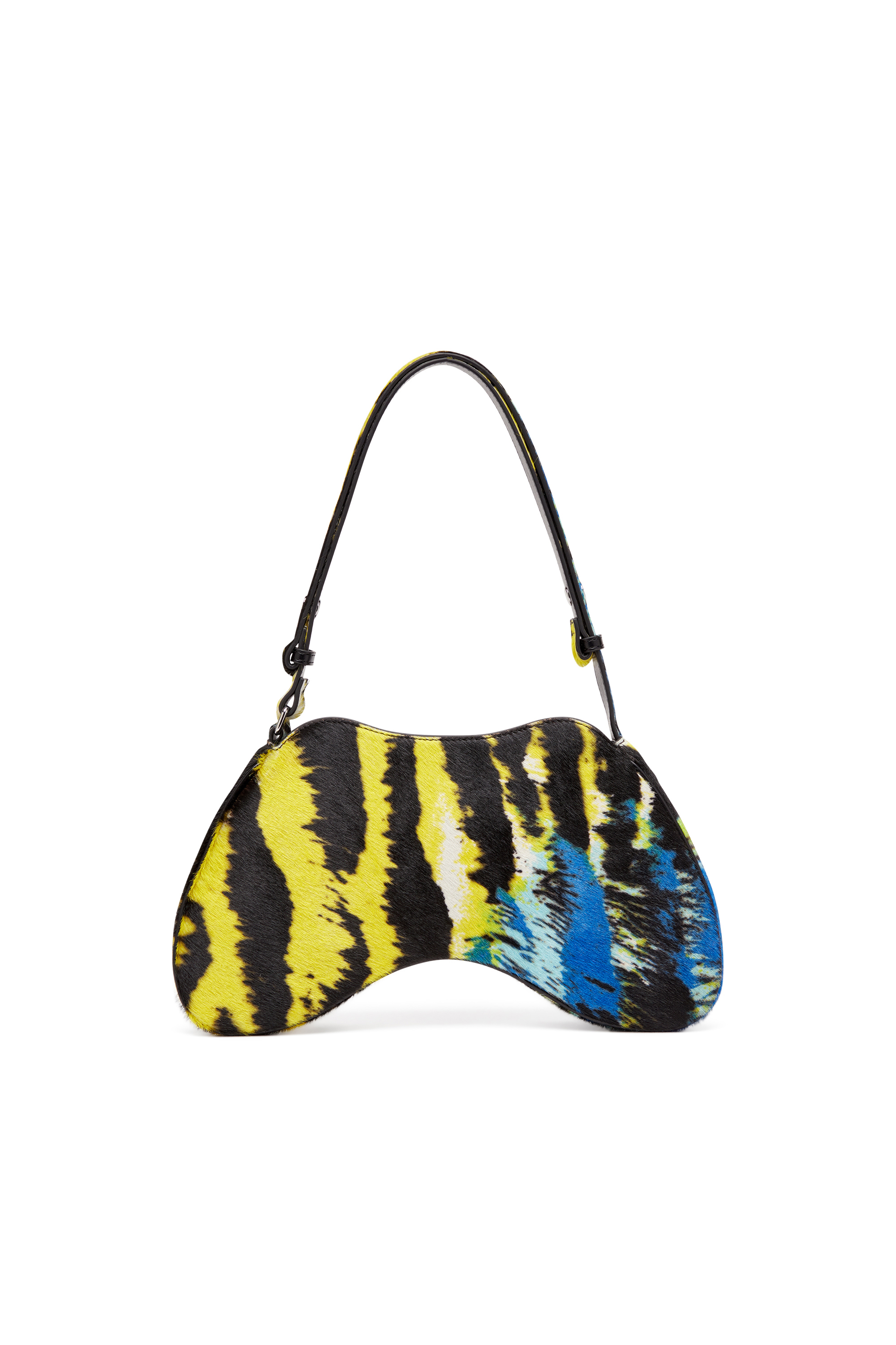 Diesel - PLAY SHOULDER, Woman's Play-Borsa a spalla in cavallino tigrato in Yellow/Black - 2