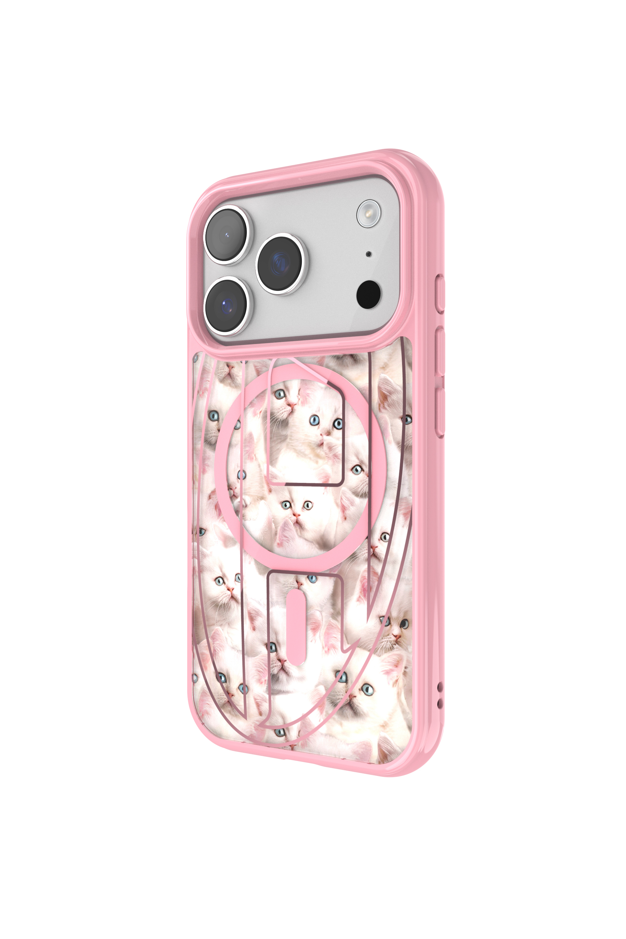 Diesel - 60425 AOP CASE, Unisex's Oval D cats case with magsafe for iPhone 17 Pro in Pink - 4