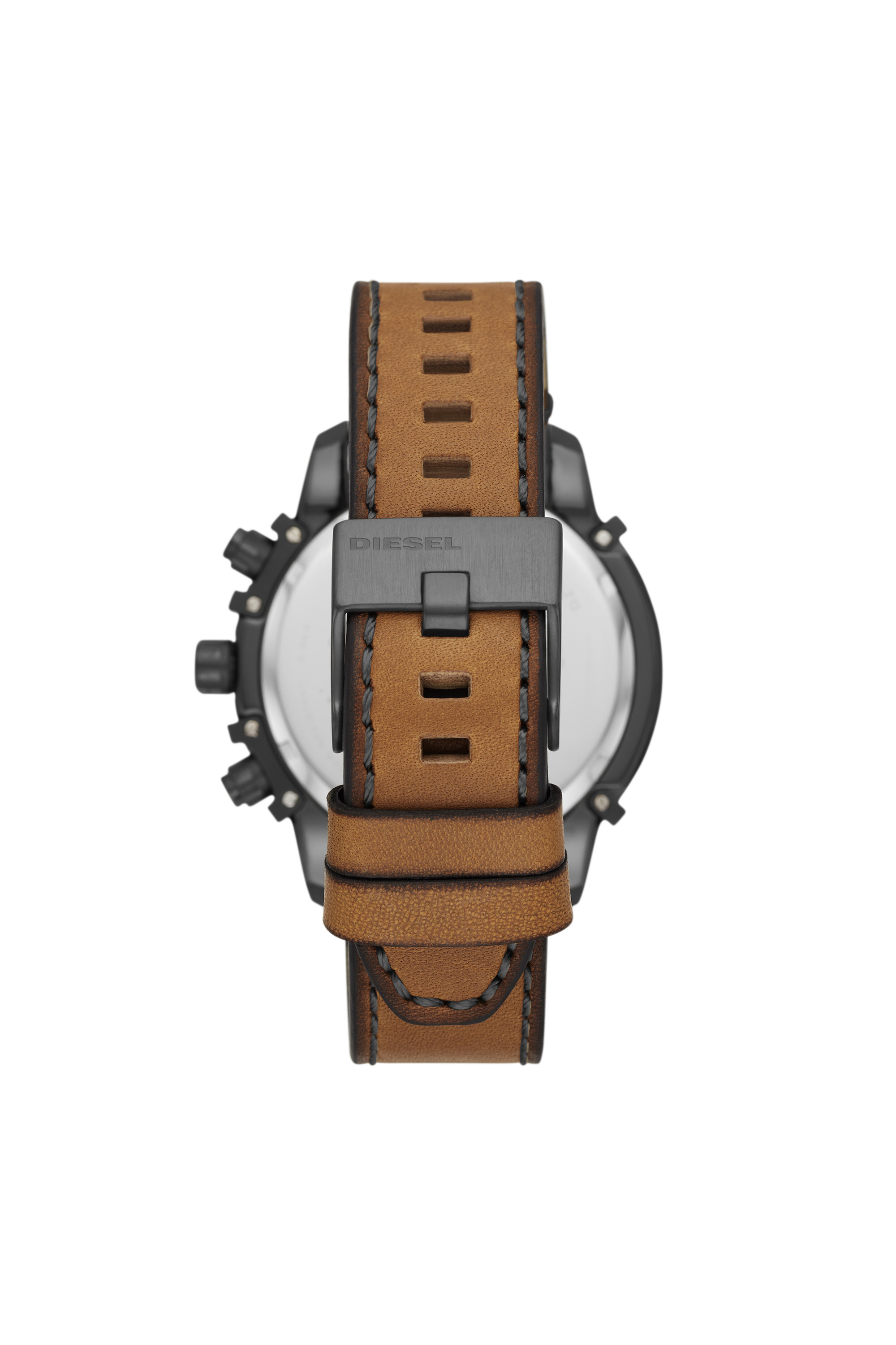 Diesel - DZ4569, Man's Griffed chronograph brown leather watch in Brown - 2