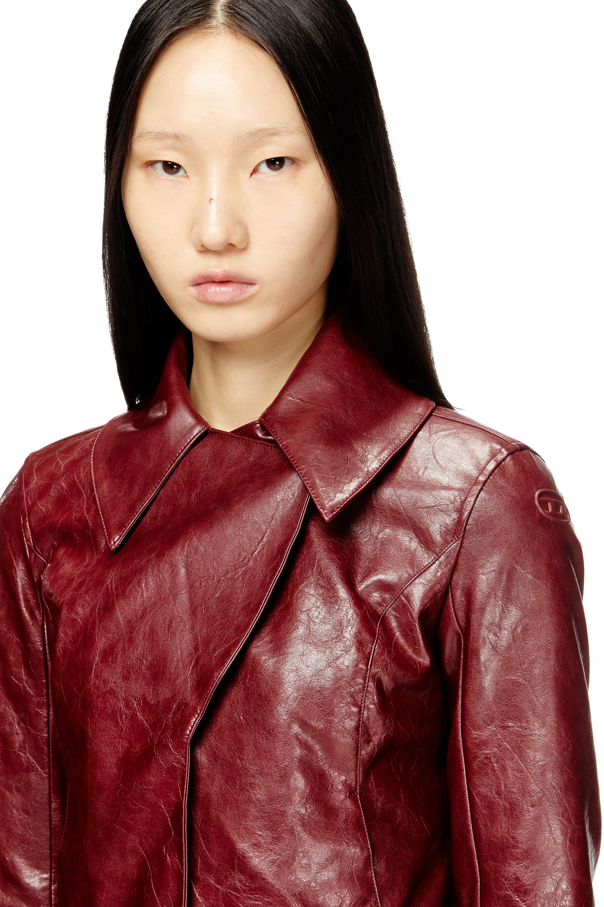 G-AMECK, Red Diesel - G-AMECK, Woman's Tailored jacket in coated fabric in Red - 5