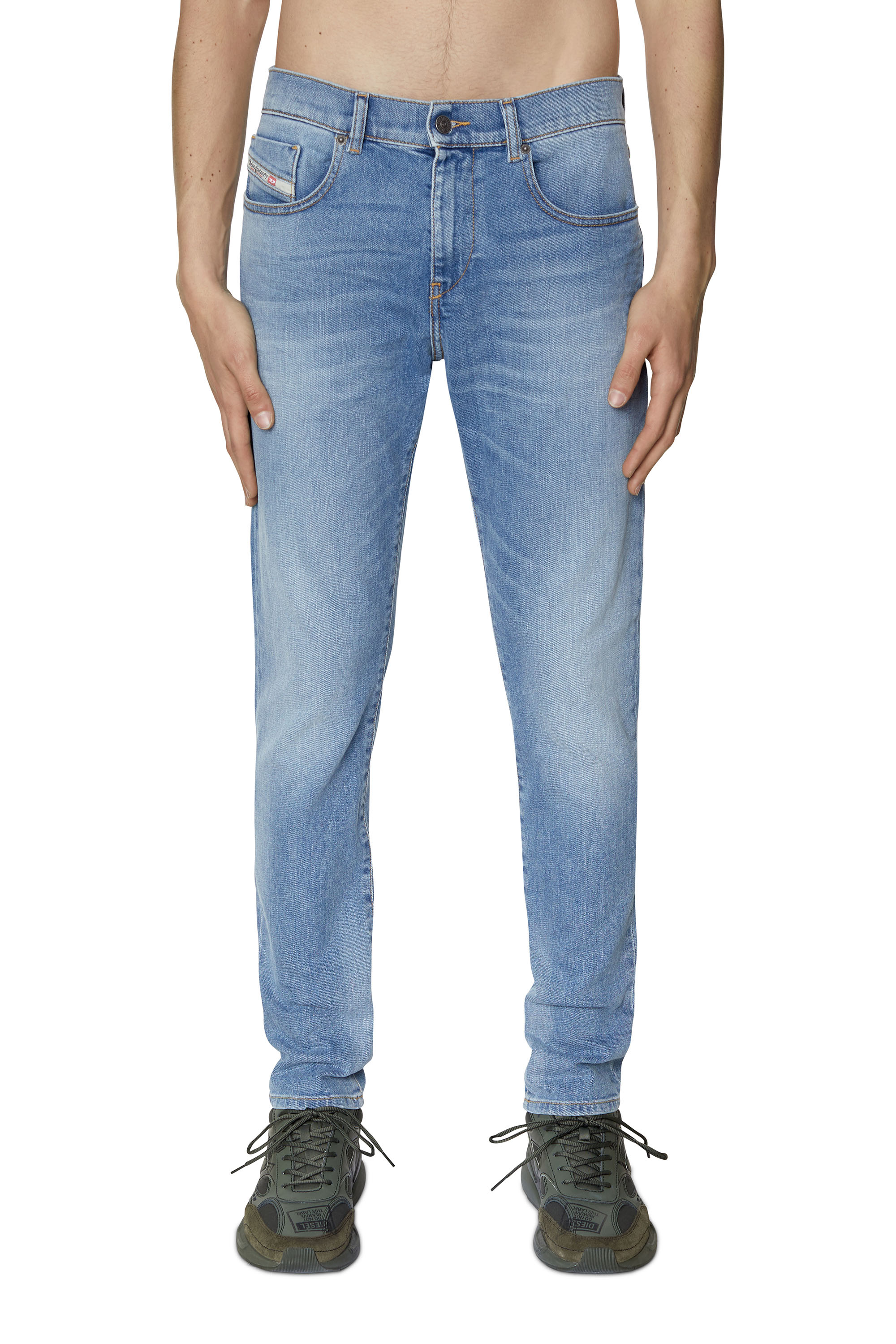 Diesel - 2019 D-Strukt 09E13 Slim Jeans, Light Blue - Image 1