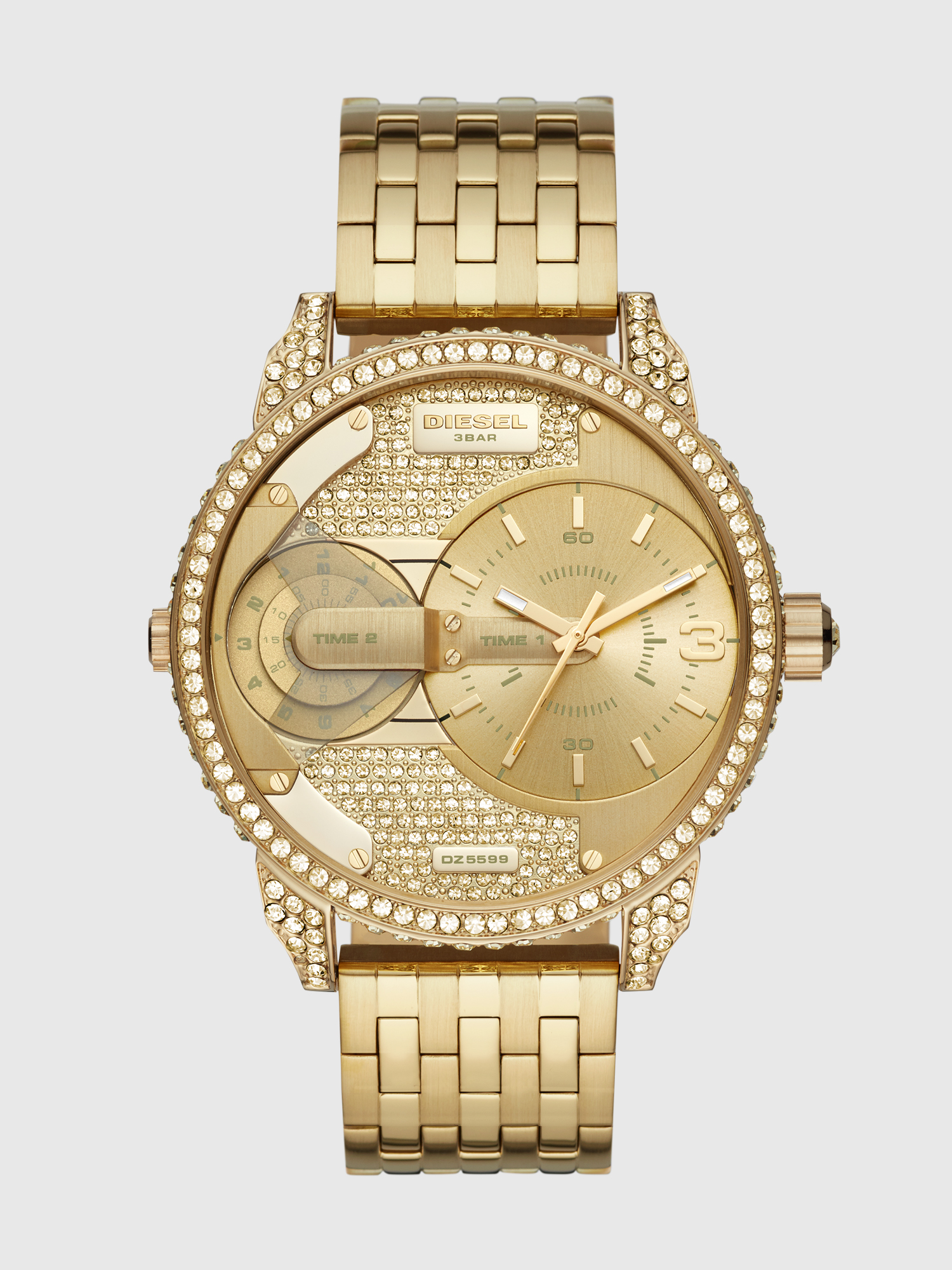 Diesel - DZ5599, Woman's Mini Daddy Three-Hand Gold-Tone Stainless Steel Watch in Gold - 1