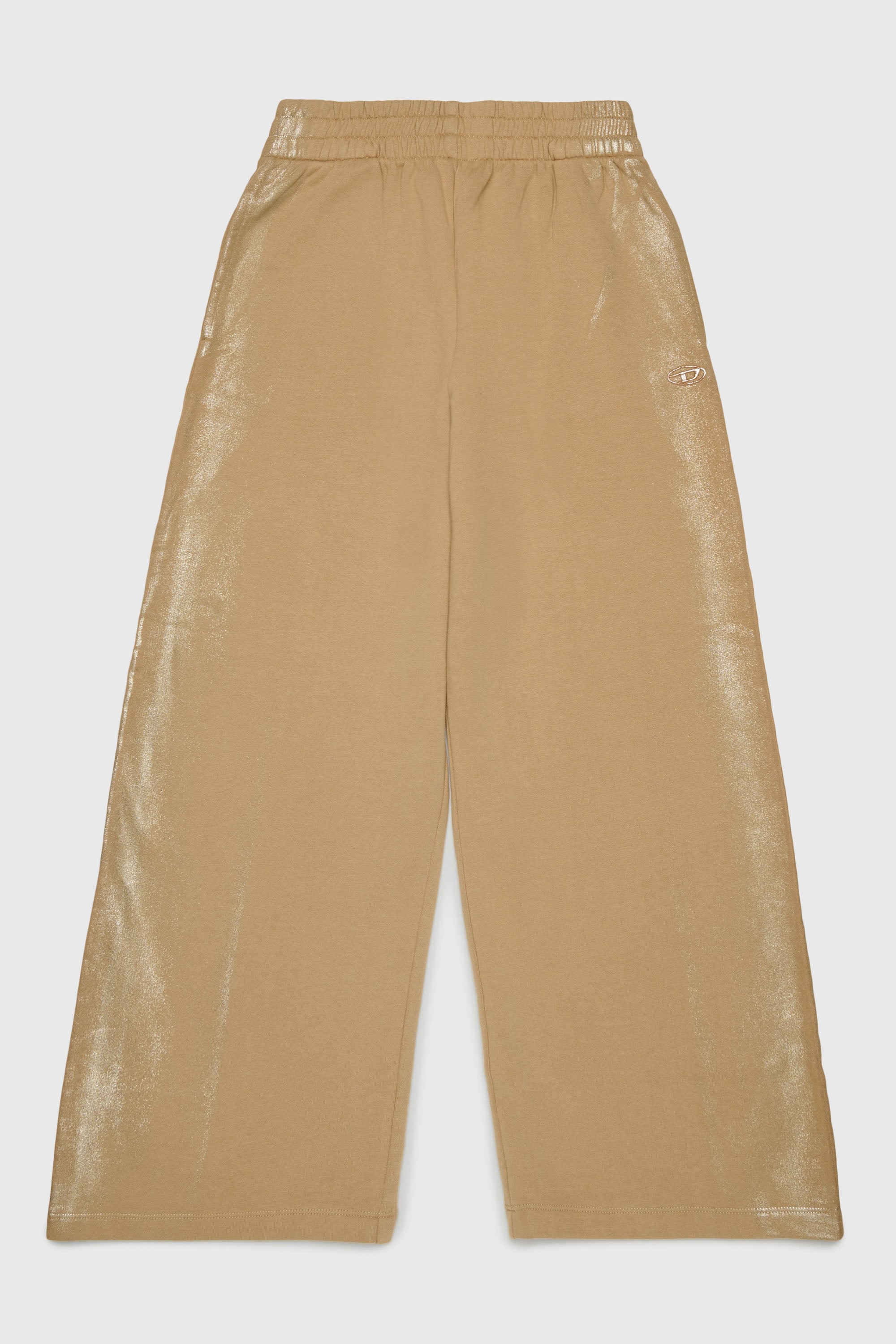 Diesel - PAELIC, Woman's Wide-leg sweatpants with metallic effect in Brown - 1