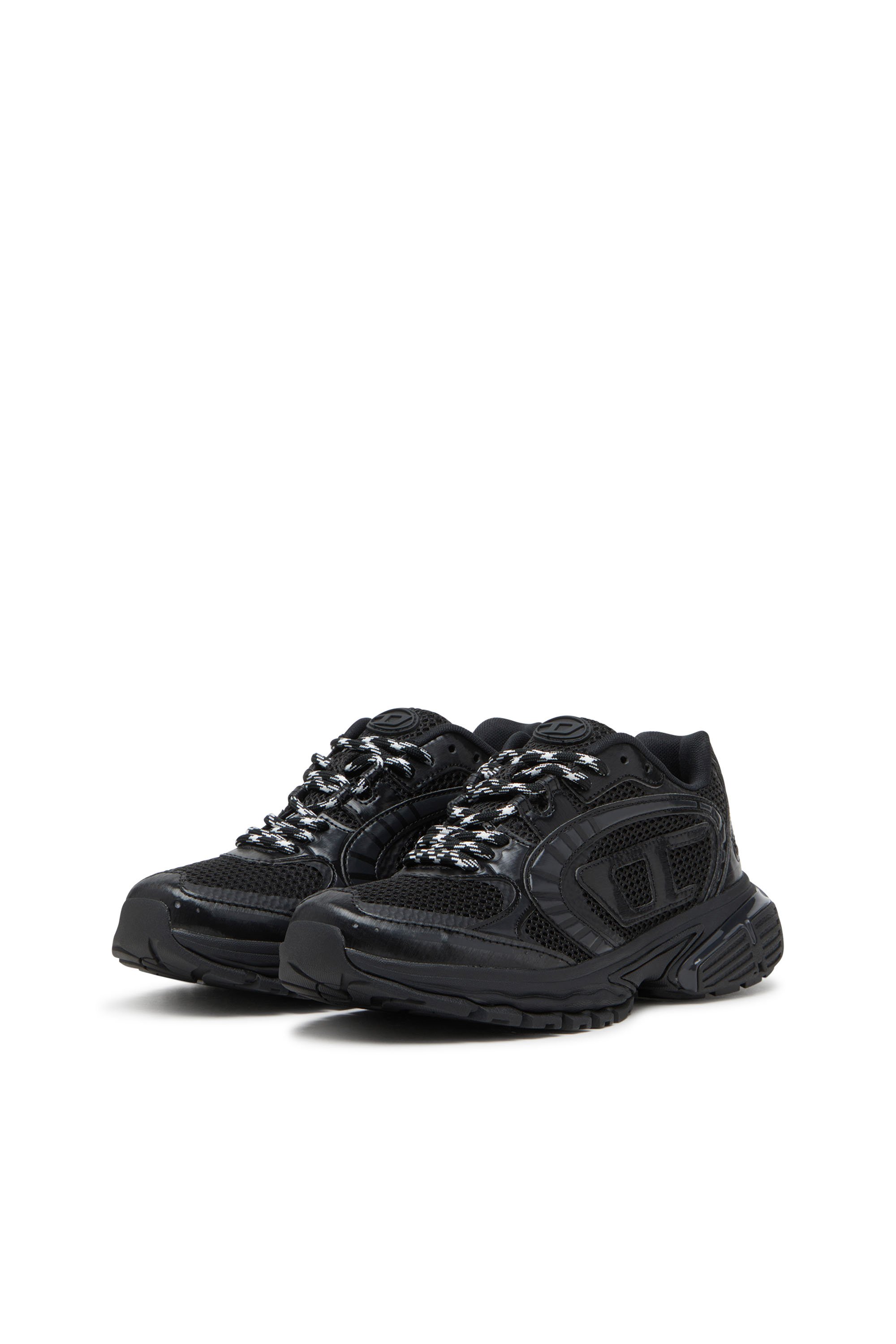 Diesel - S-PRO-V-DENSE LOW W, Woman's S-Pro-V-Dense-Monochrome mesh sneakers with Oval D logo in Black - 9