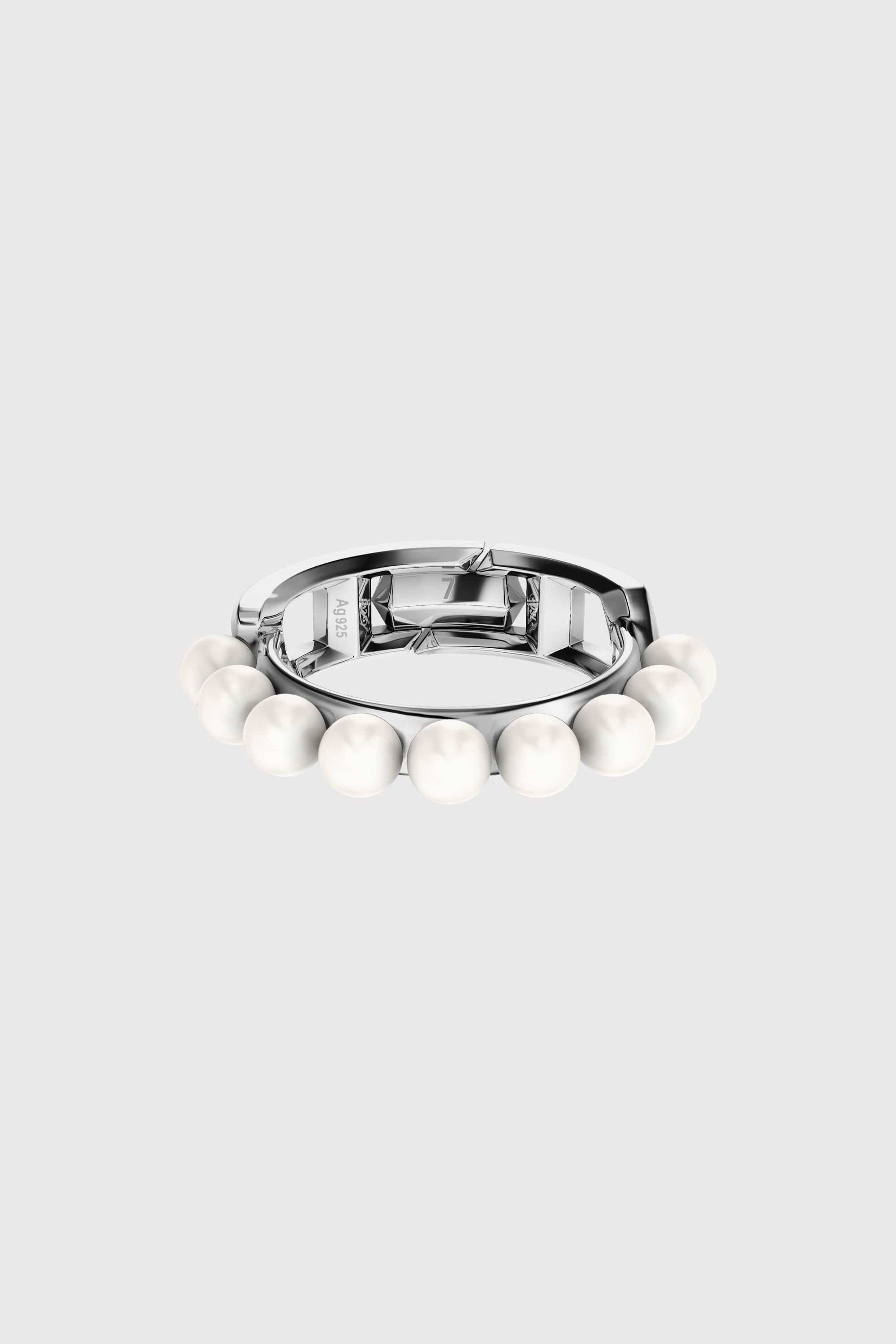 Diesel - DL1370040 STERLING SILVER JEWEL, Unisex's Sterling silver and pearl band ring in Silver - 2