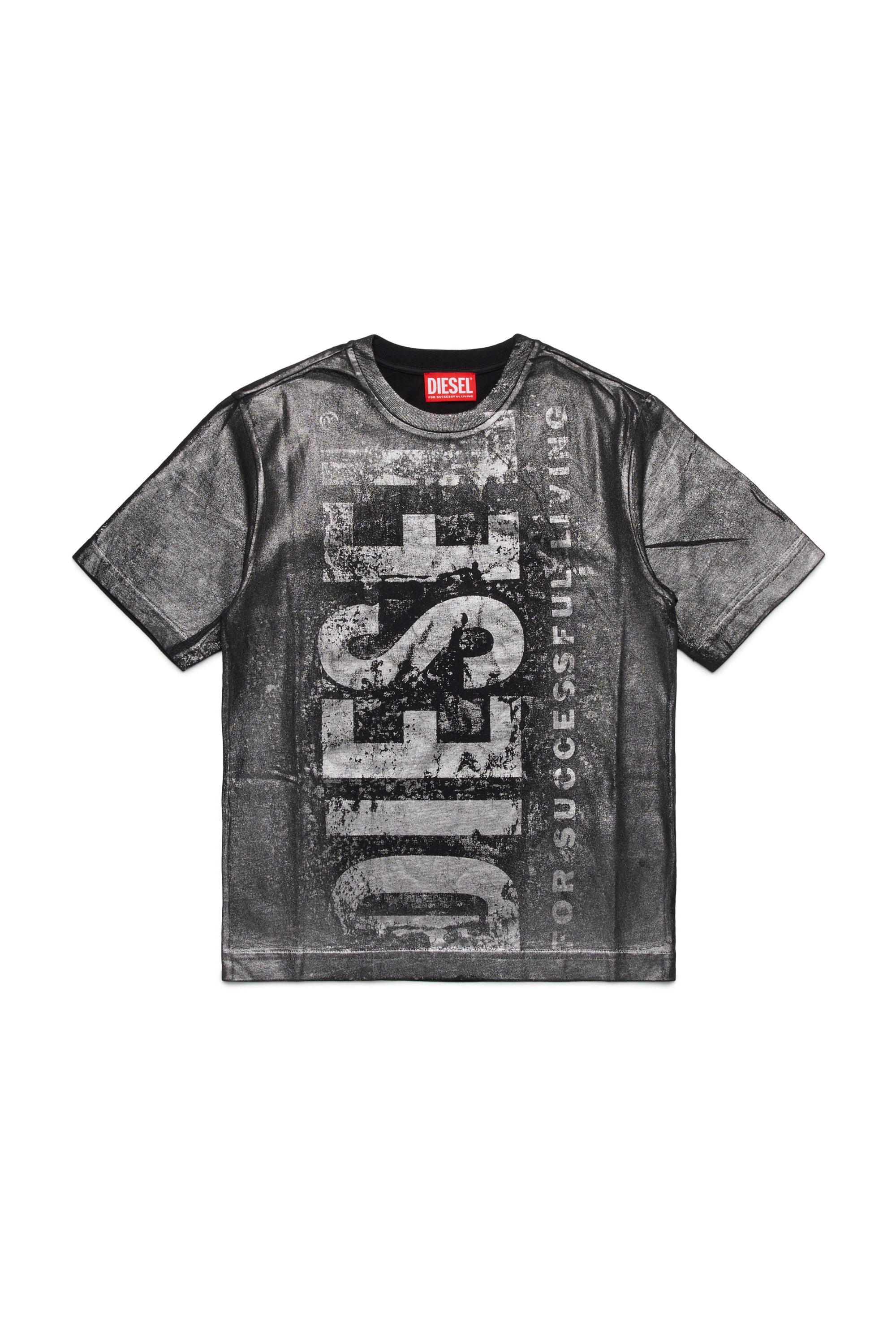 Diesel - TBOXTQ23 OVER, Man's Cotton t-shirt with logo print in Black - 1