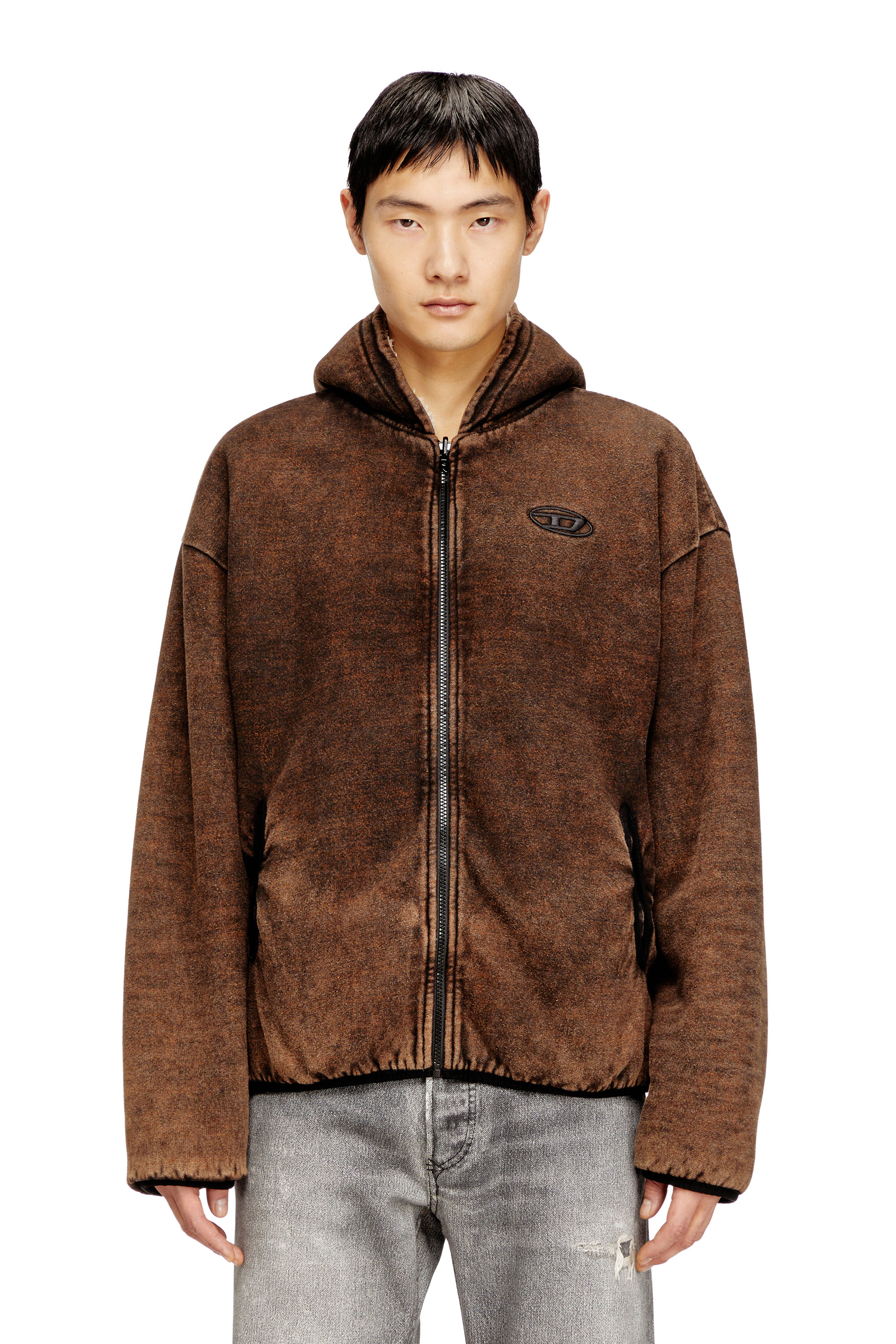 Diesel - S-BRYAN, Man's Reversible hooded zip-up jacket in null - 1