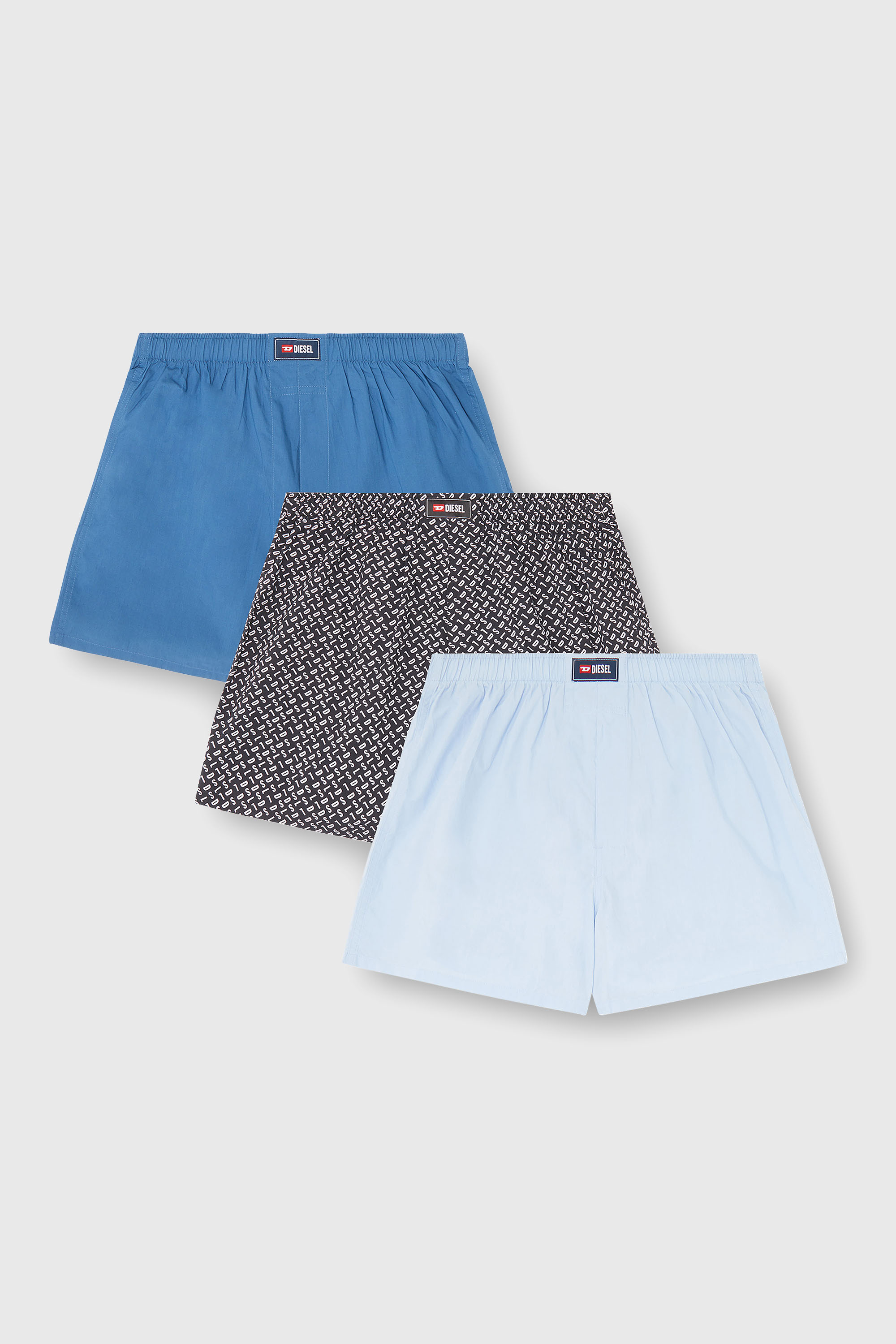 Diesel - RYAN-D-CORE-3PACK, Man's Three-pack cotton boxers solid and all-over DSL print in Multicolor - 2