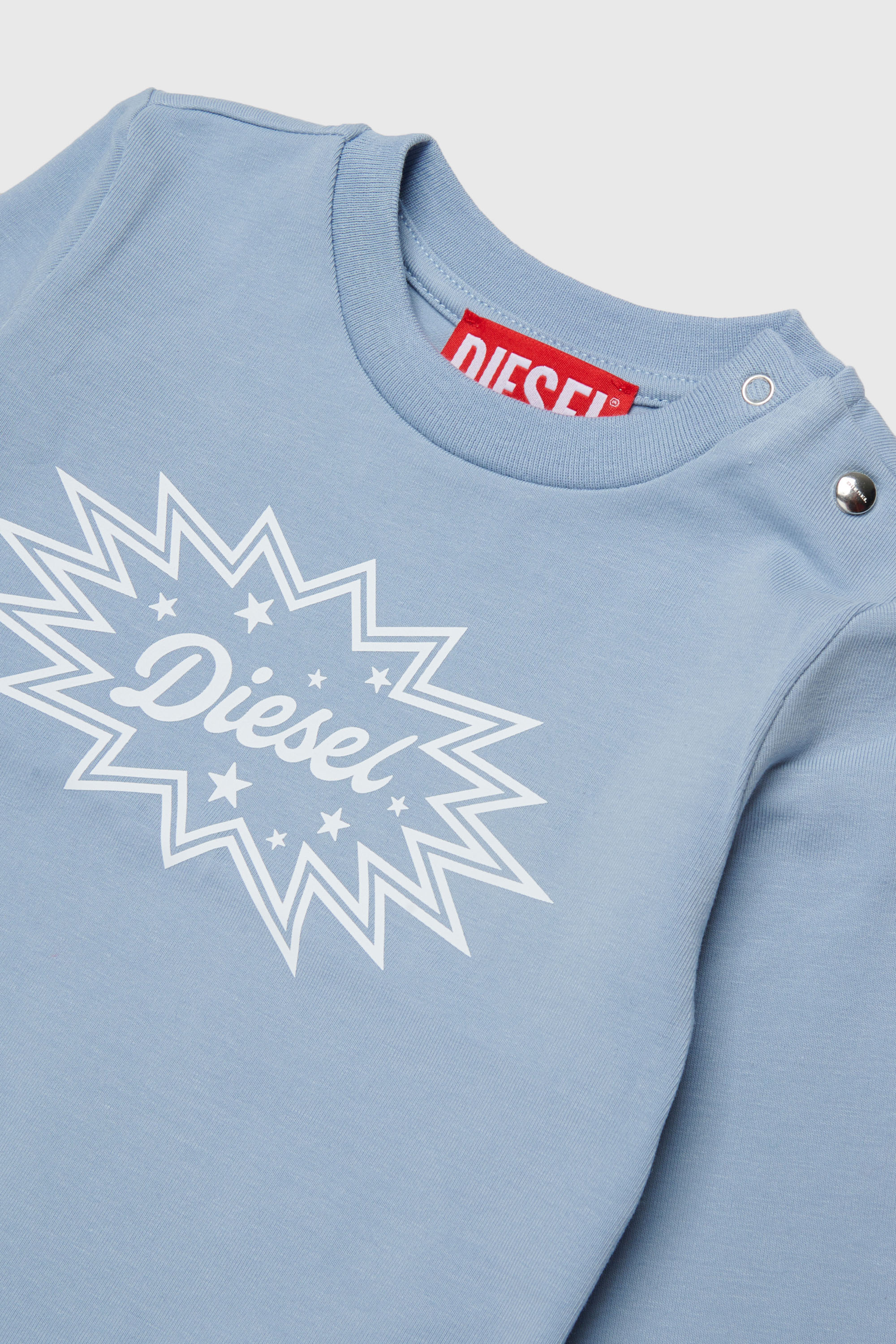 Diesel - TFUMB, Woman's Long-sleeve T-shirt with starburst logo print in Light Blue - 3