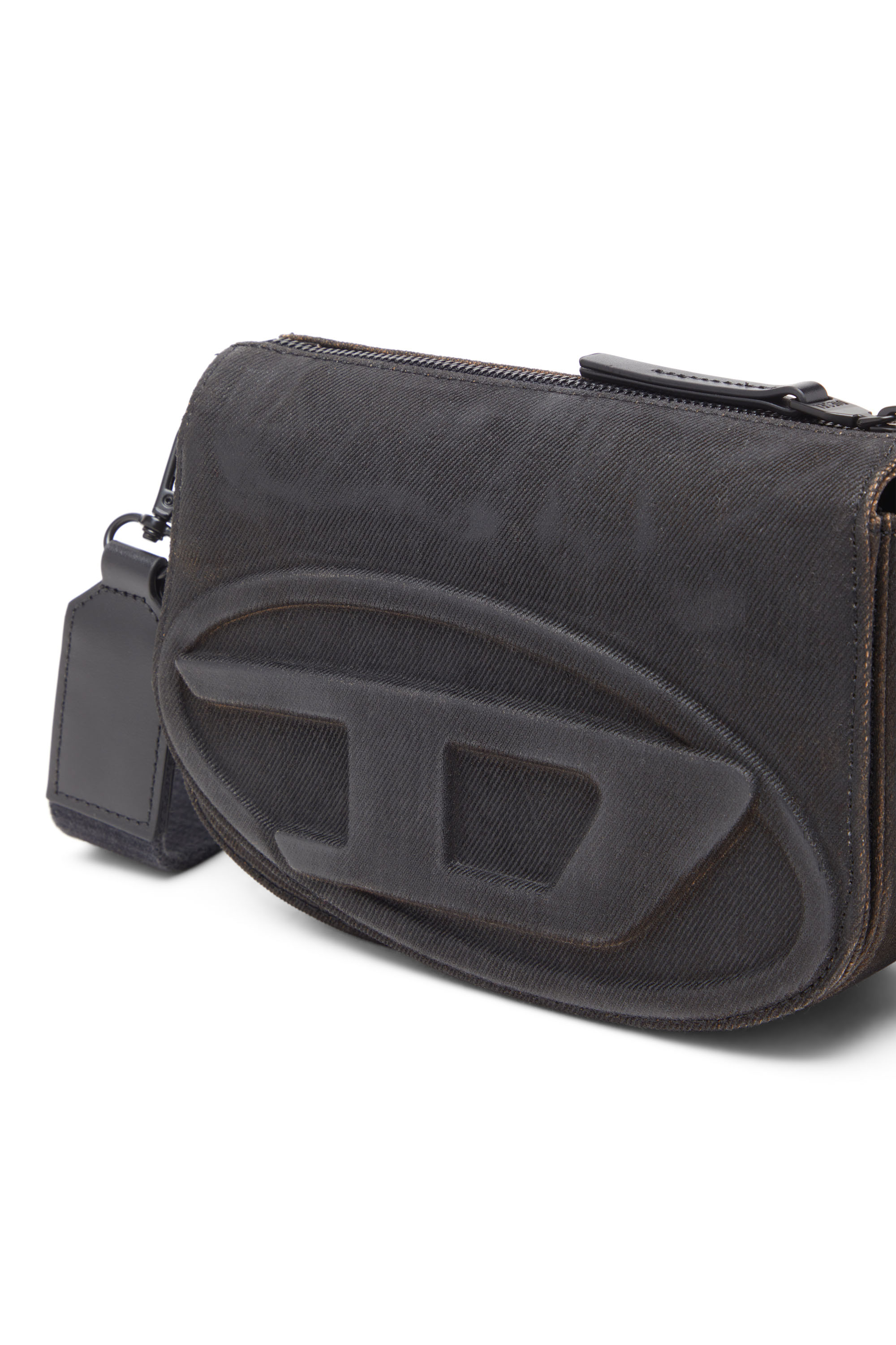 Diesel - 1DR CAMERA BAG, Man's 1DR-Camera bag in flocked denim in Black - 5