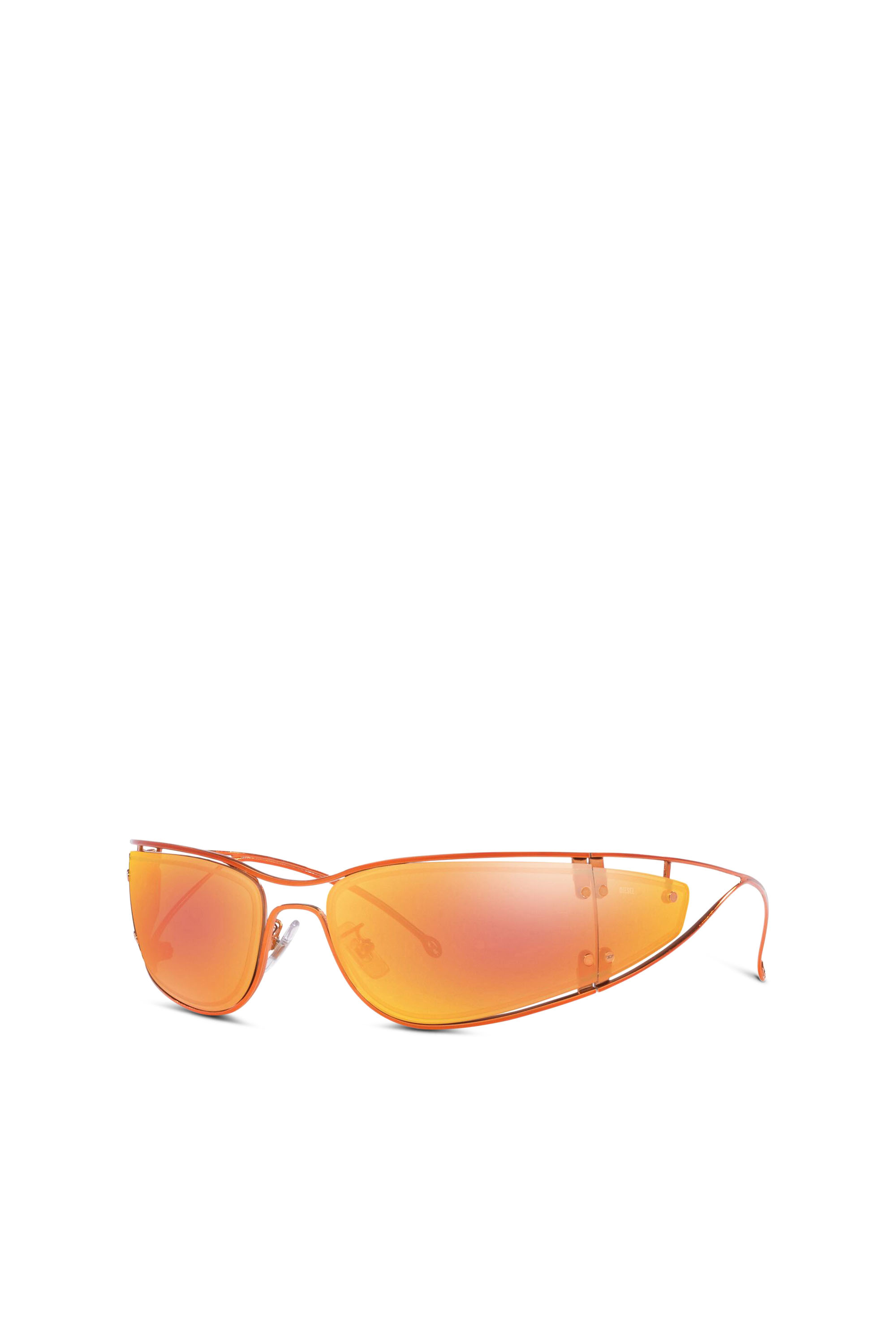 Diesel - 0DL1001, Unisex's Wraparound shape sunglasses in Orange - 2