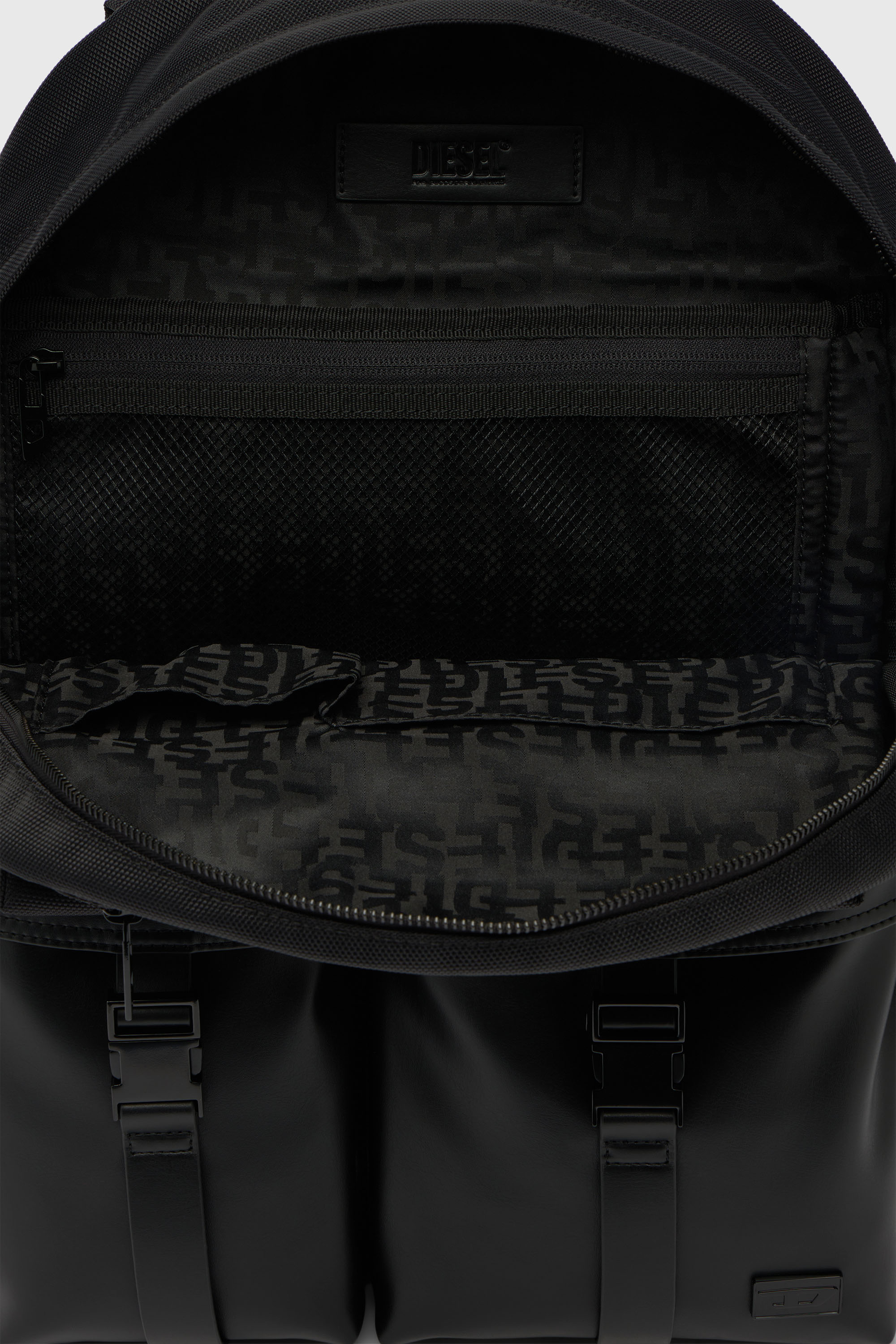 Diesel - MULTI-PKTS BACKPACK X, Unisex's Multi-Pkts - Backpack in nylon with front pockets in Black - 4