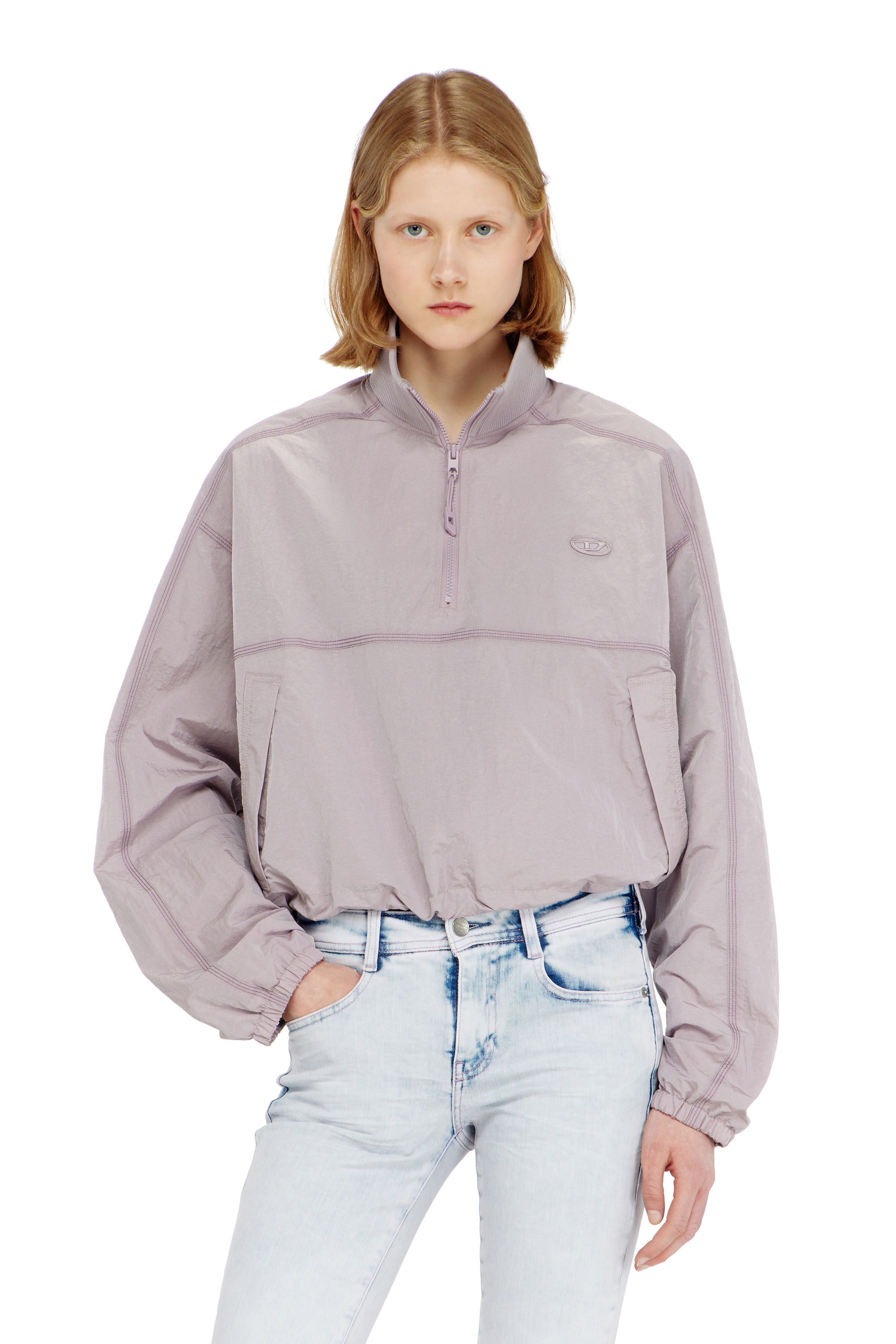 Diesel - G-ANOCK, Woman's Relaxed nylon jacket with mock neck in null - 1
