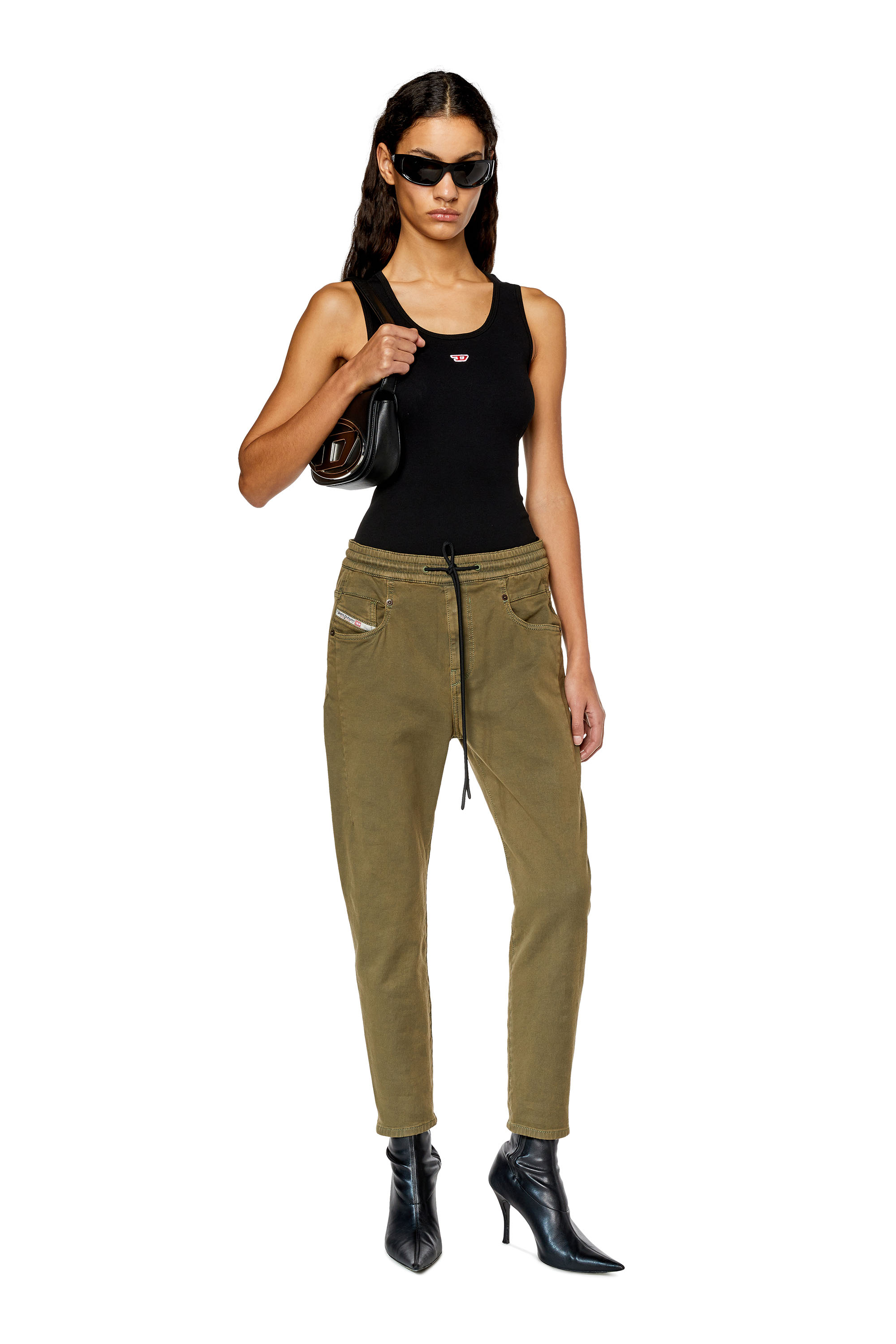 Diesel - Boyfriend 2041 D-Fayza Joggjeans&reg; 068DY, Woman's Boyfriend 2041 D-Fayza Joggjeans&reg; in Military Green - 1