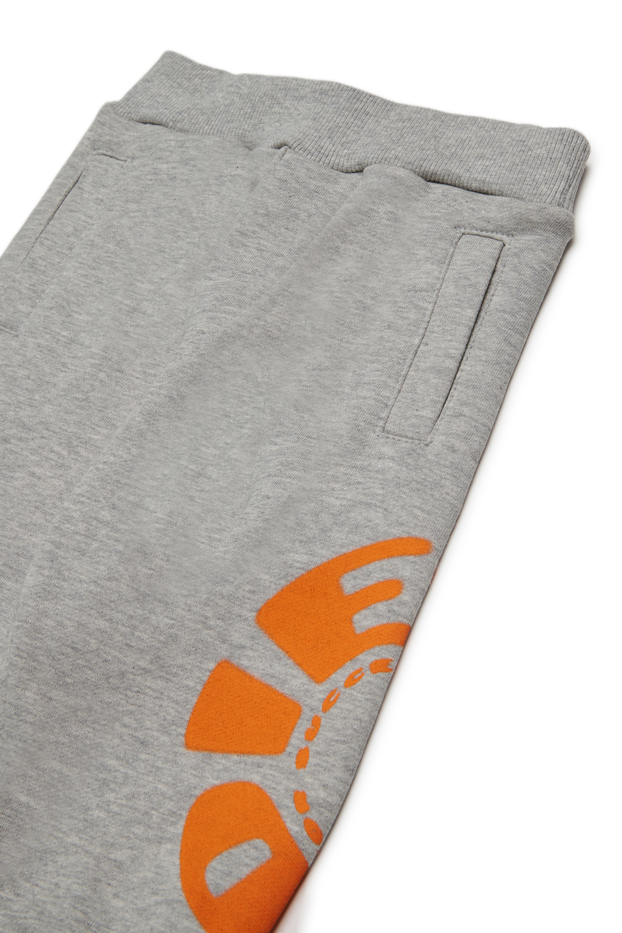 Diesel - PRAVONB, Man's Cotton pants with printed logo in Grey - 3