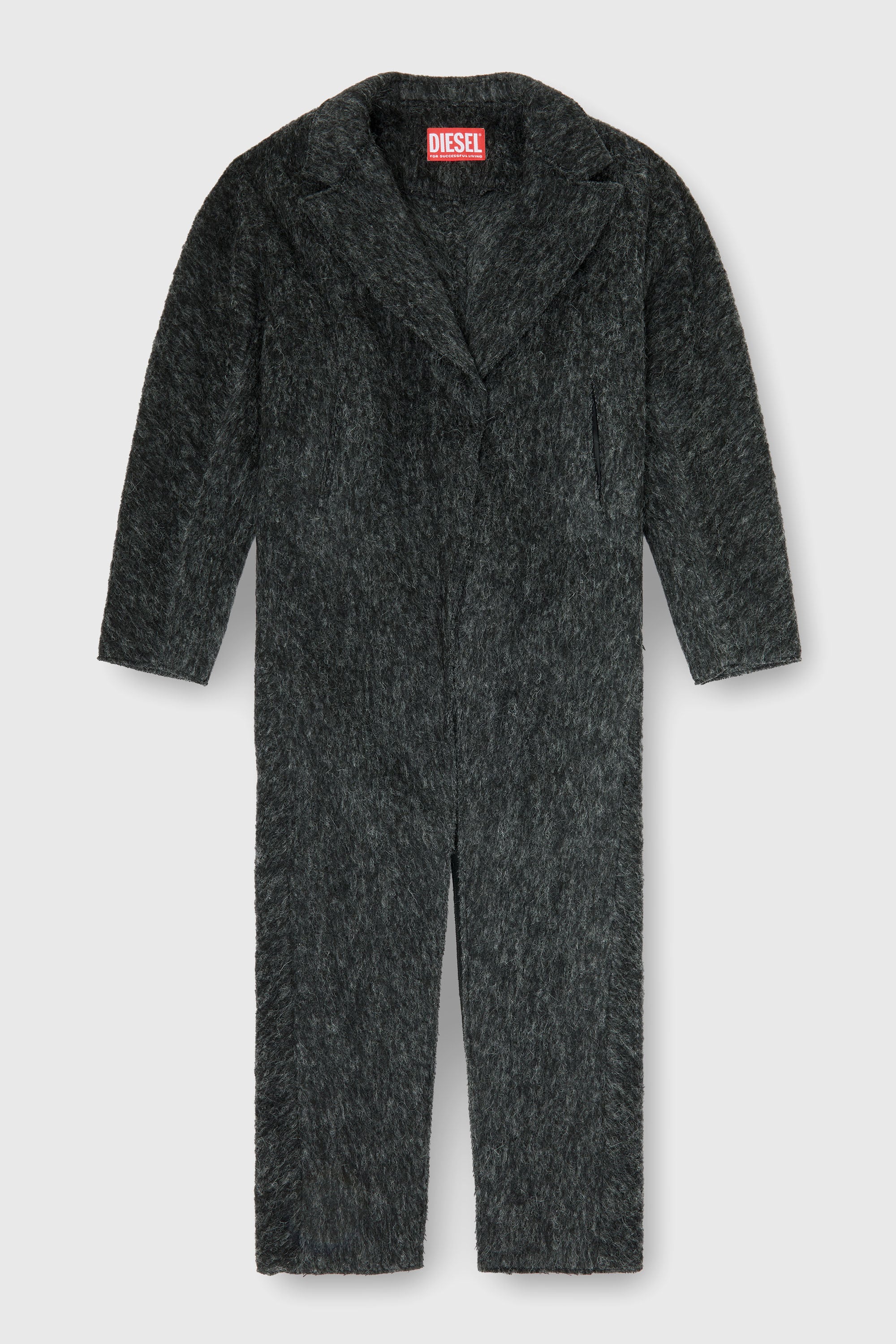 Diesel - W-SAYTA, Woman's Long coat in wool and alpaca blend in Dark grey - 2