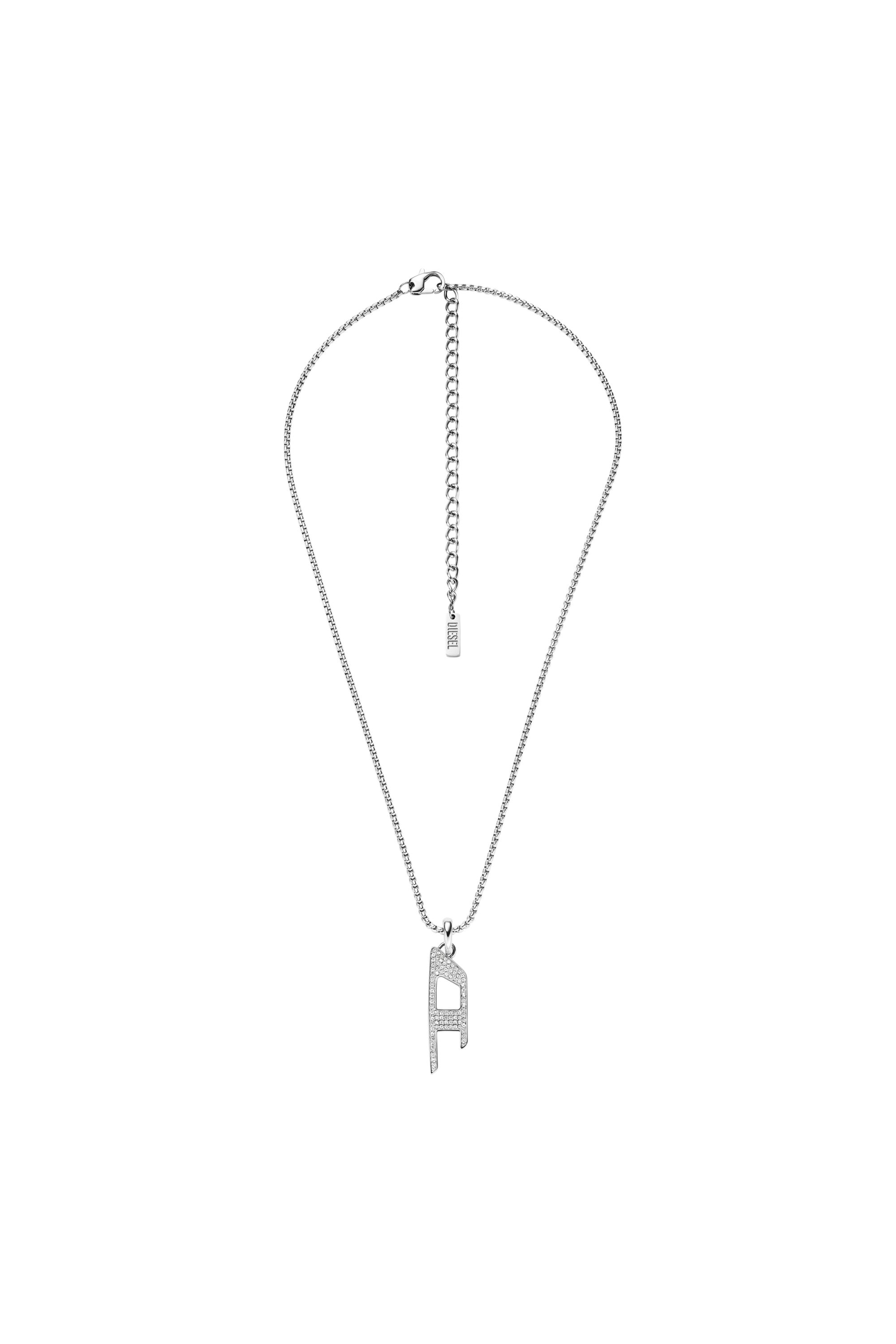 Diesel - DX1624040 JEWELLERY, Unisex's Stainless steel glitz pendant necklace in Silver - 1