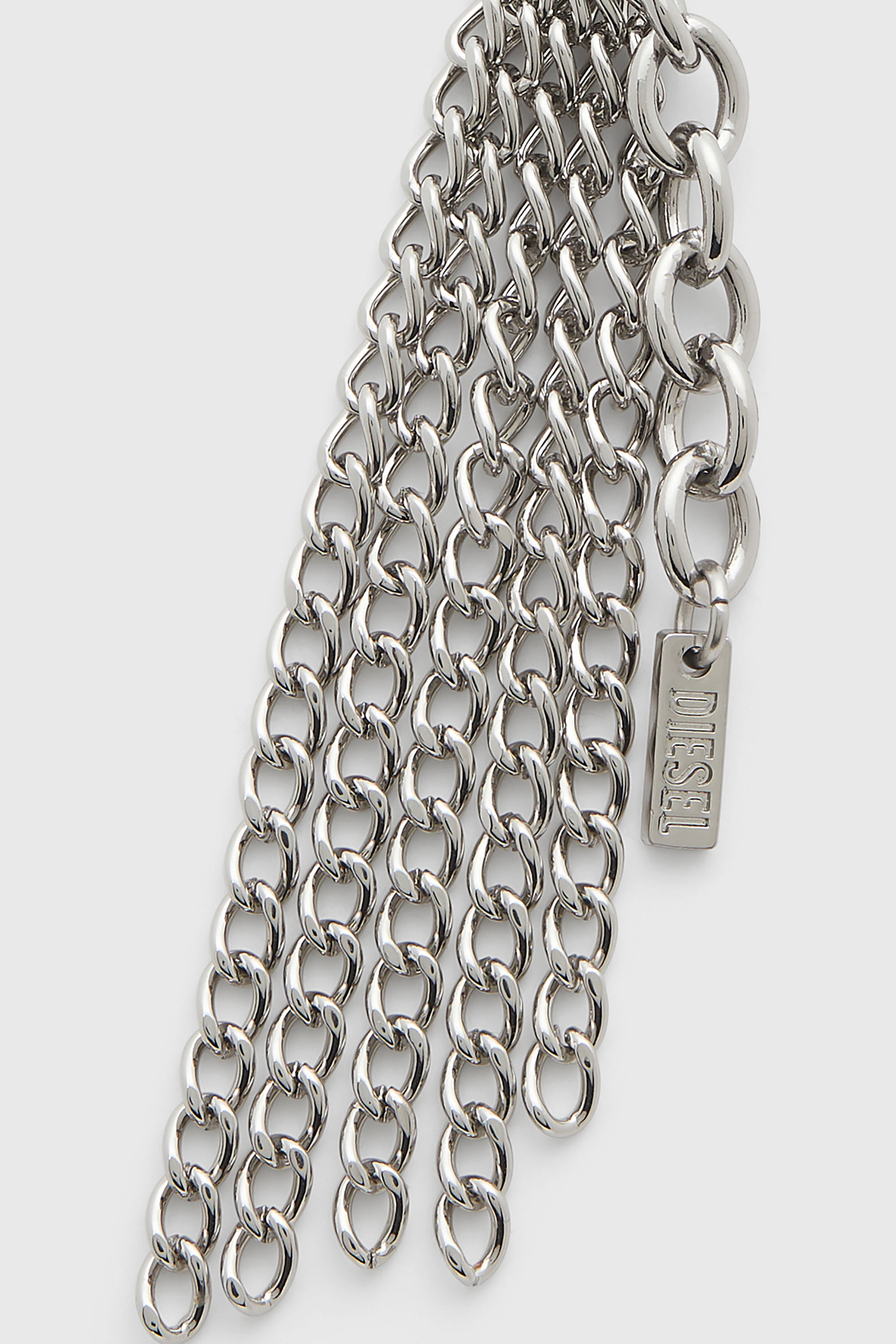 Diesel - CHARM-MULTI CHAIN, Woman's Metal keyring with chain fringes in Silver - 3