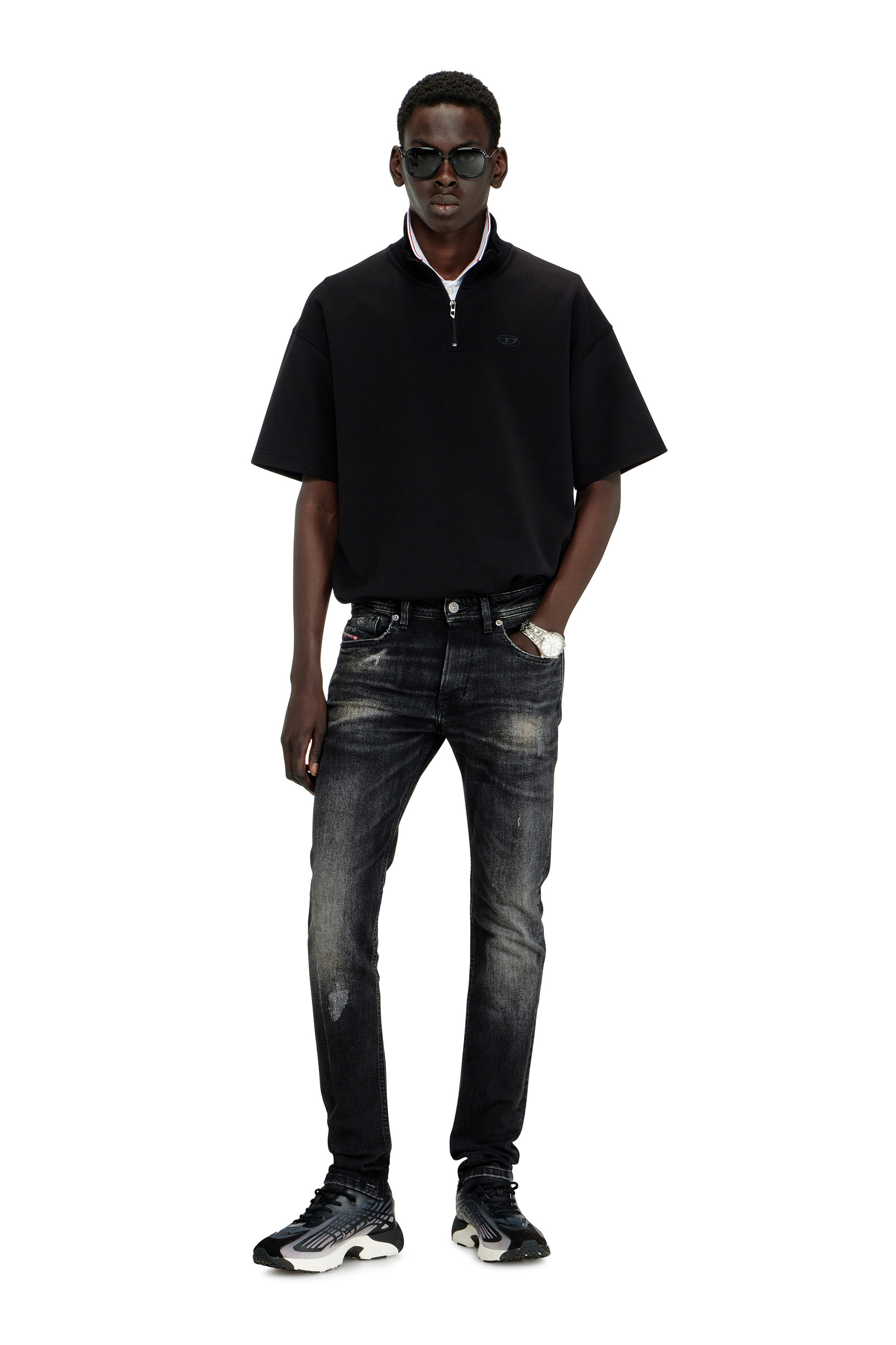 Diesel - Man's Skinny Jeans 1979 Sleenker 0DBDP, Black/Dark grey - 2