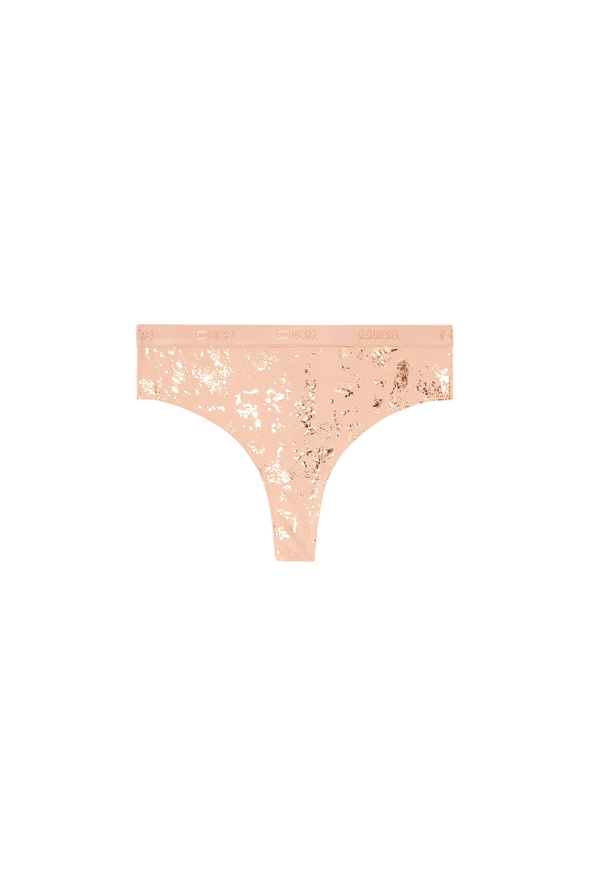 Diesel - STARS-GFT, Woman's Thong in metallic-effect stretch cotton in null - 3