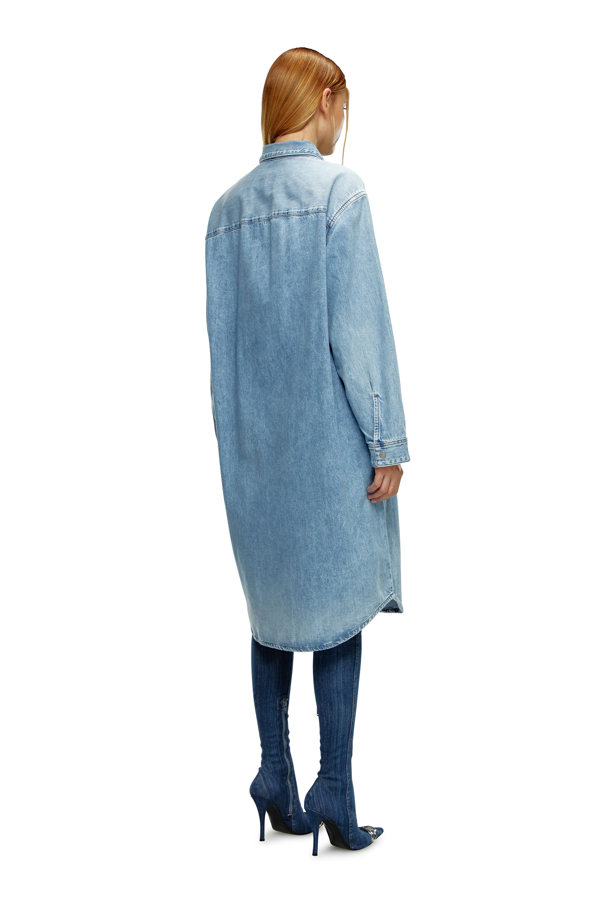 Diesel - DE-DALIS, Woman's Shirt dress in denim in Light Blue - 2