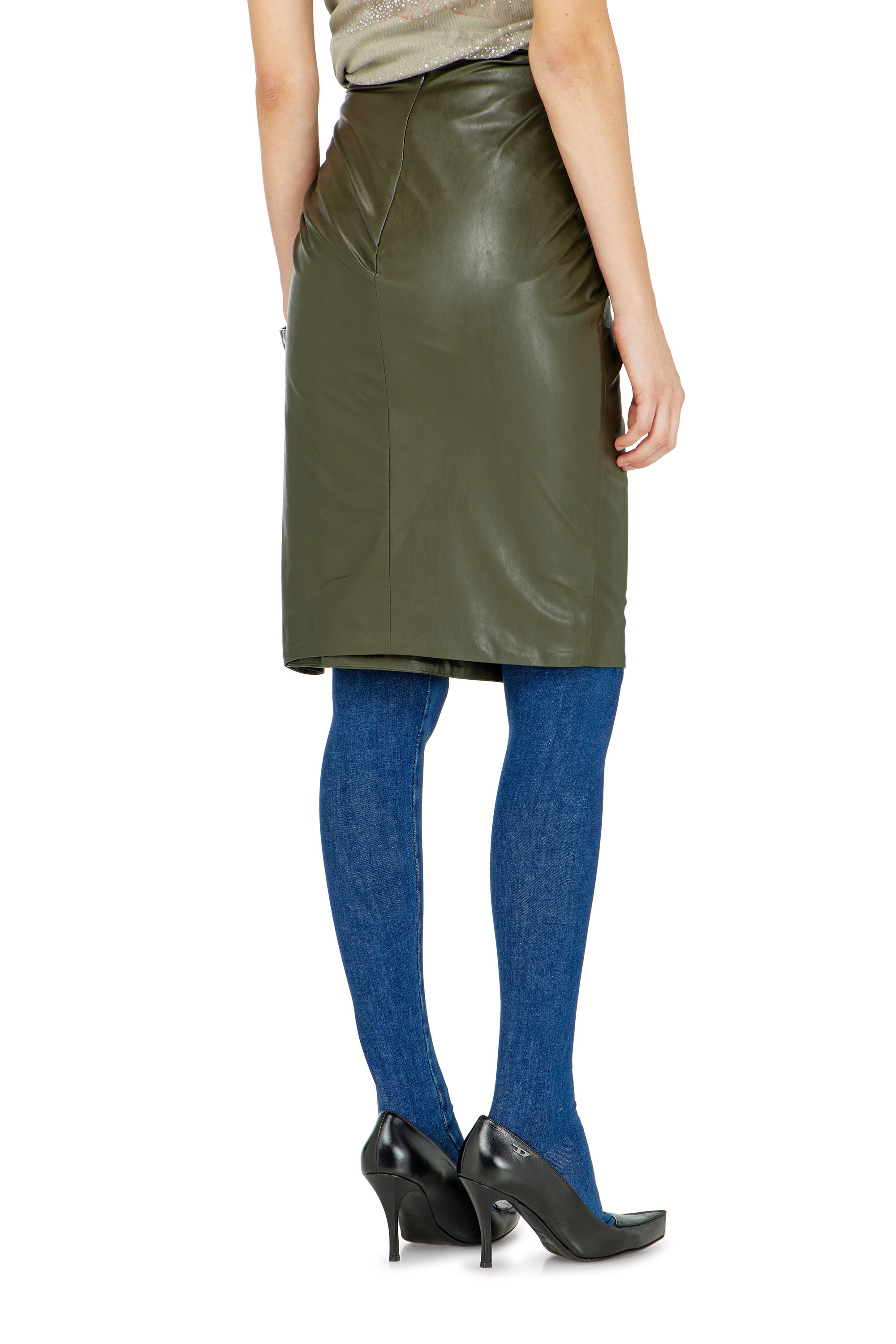 Diesel - O-DASLI, Woman's Draped pencil skirt with split in null - 3