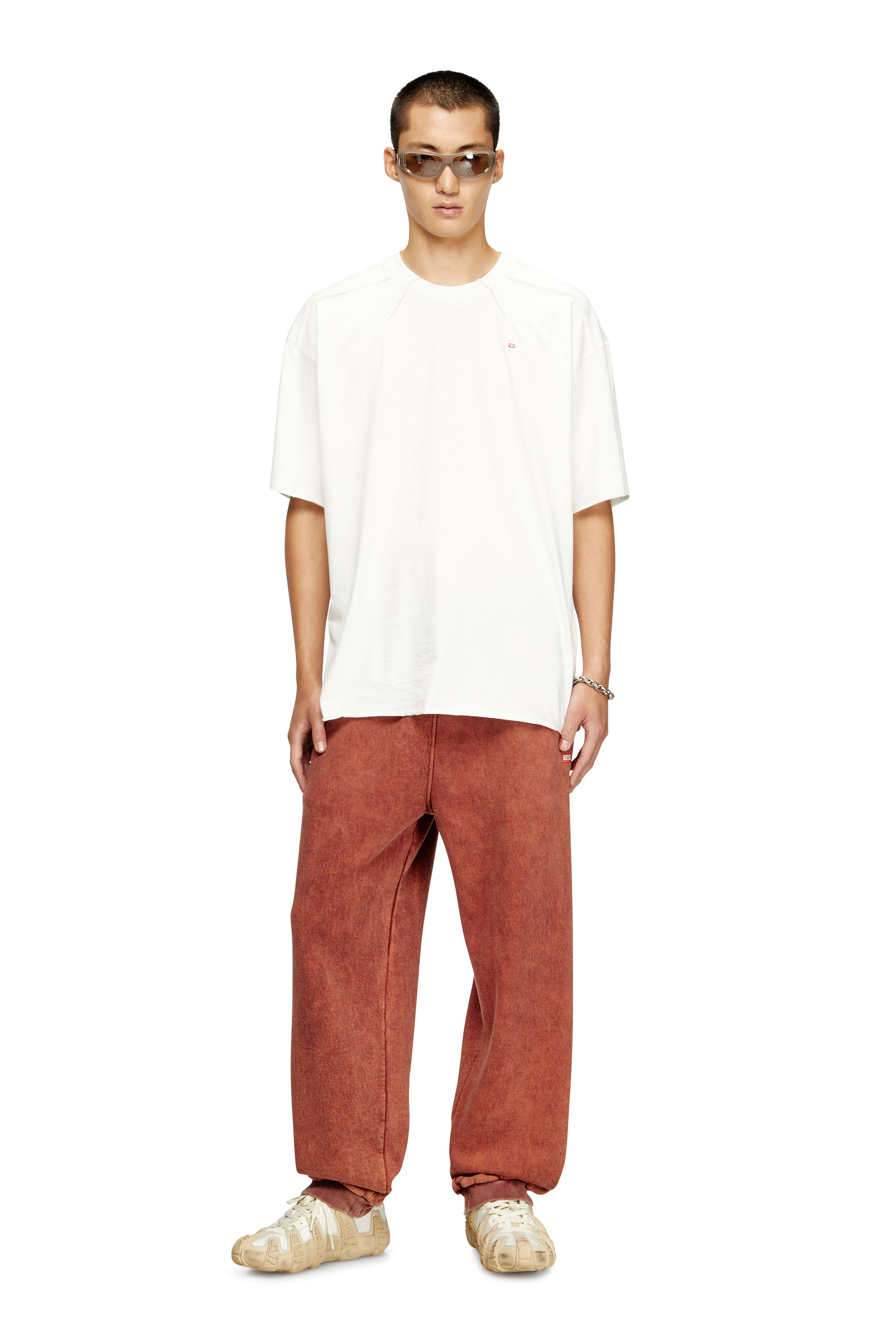 Diesel - T-CRAHOR-BOXT-T1, Man's Cotton T-shirt with micro embroidery in White - 1