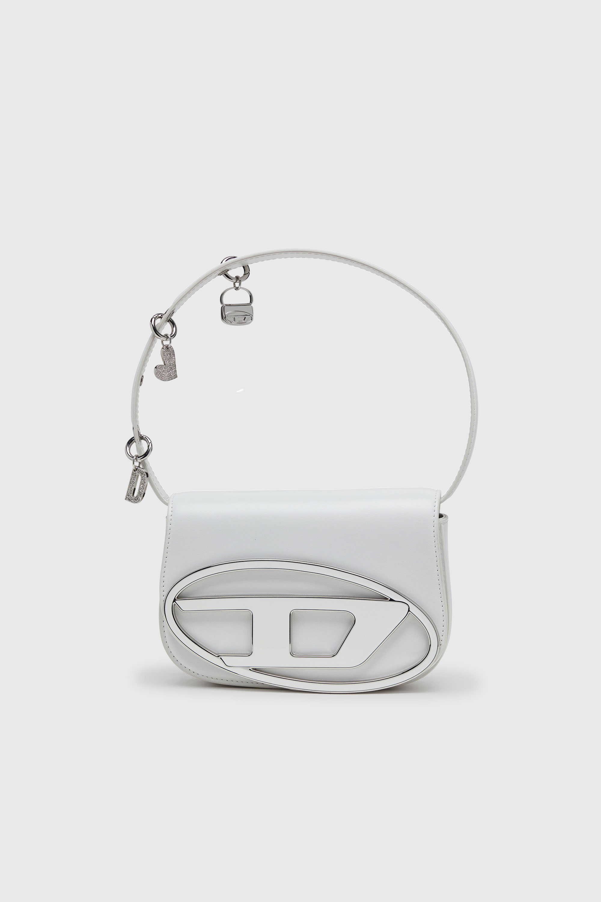 Diesel - 1DR, Woman's 1DR - Shoulder bag in leather with handle charms in White - 2