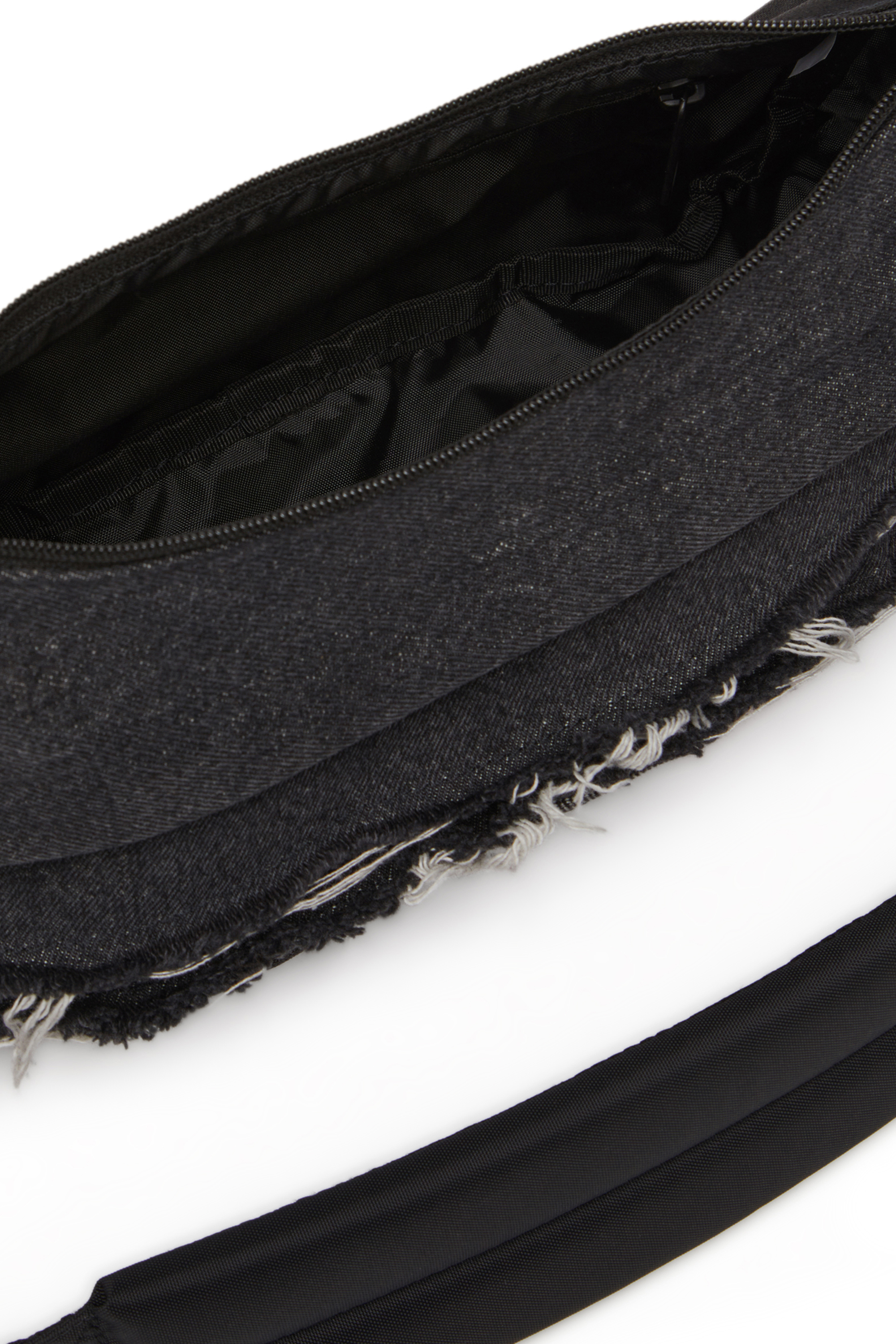 DIESEL SHOULDER BAG, Black Diesel - DIESEL SHOULDER BAG, Unisex's Shoulder bag in destroyed denim and CORDURA® in Black - 3