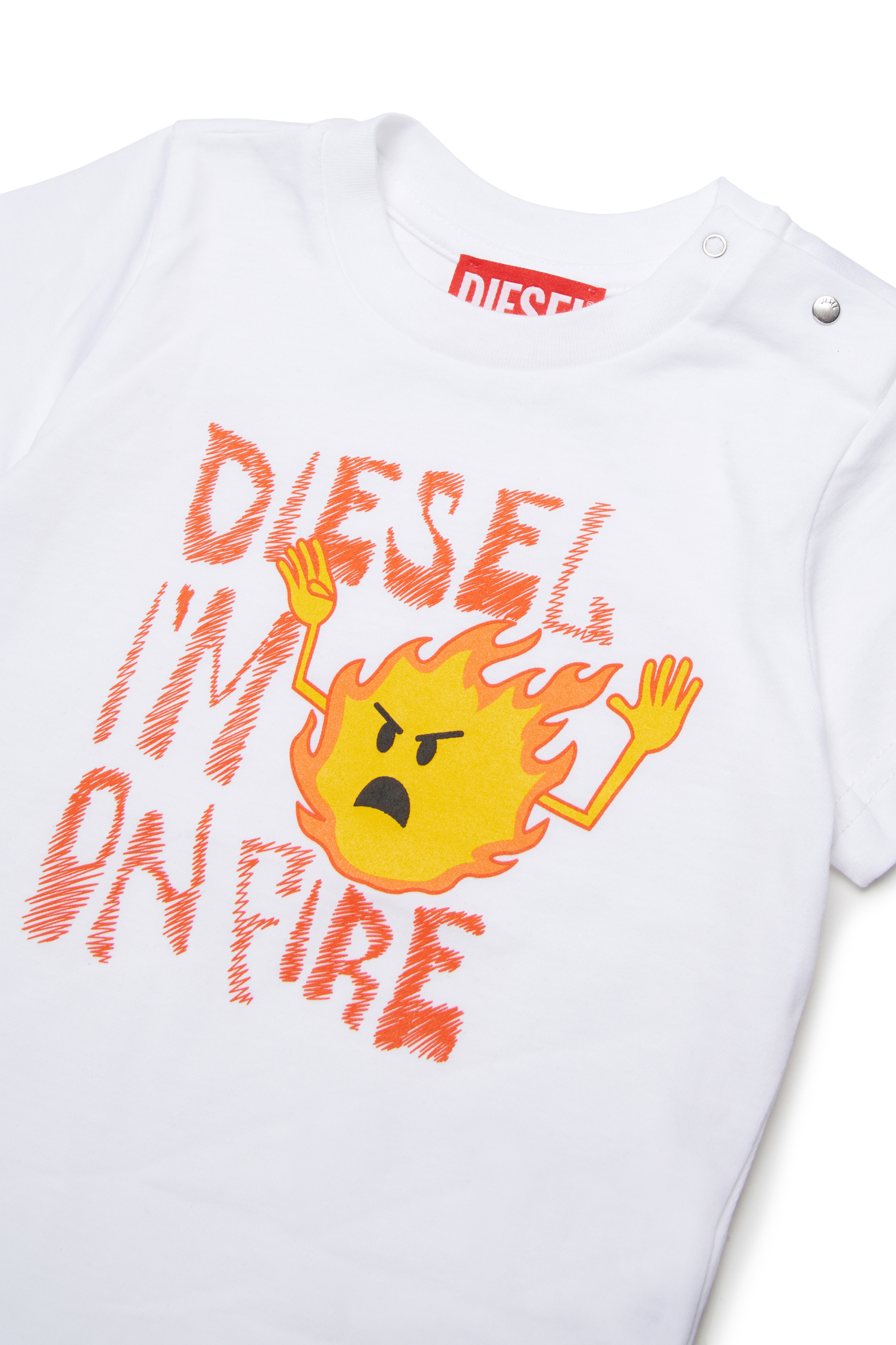 Diesel - TPIRB, Man's T-shirt with fire print in White - 3