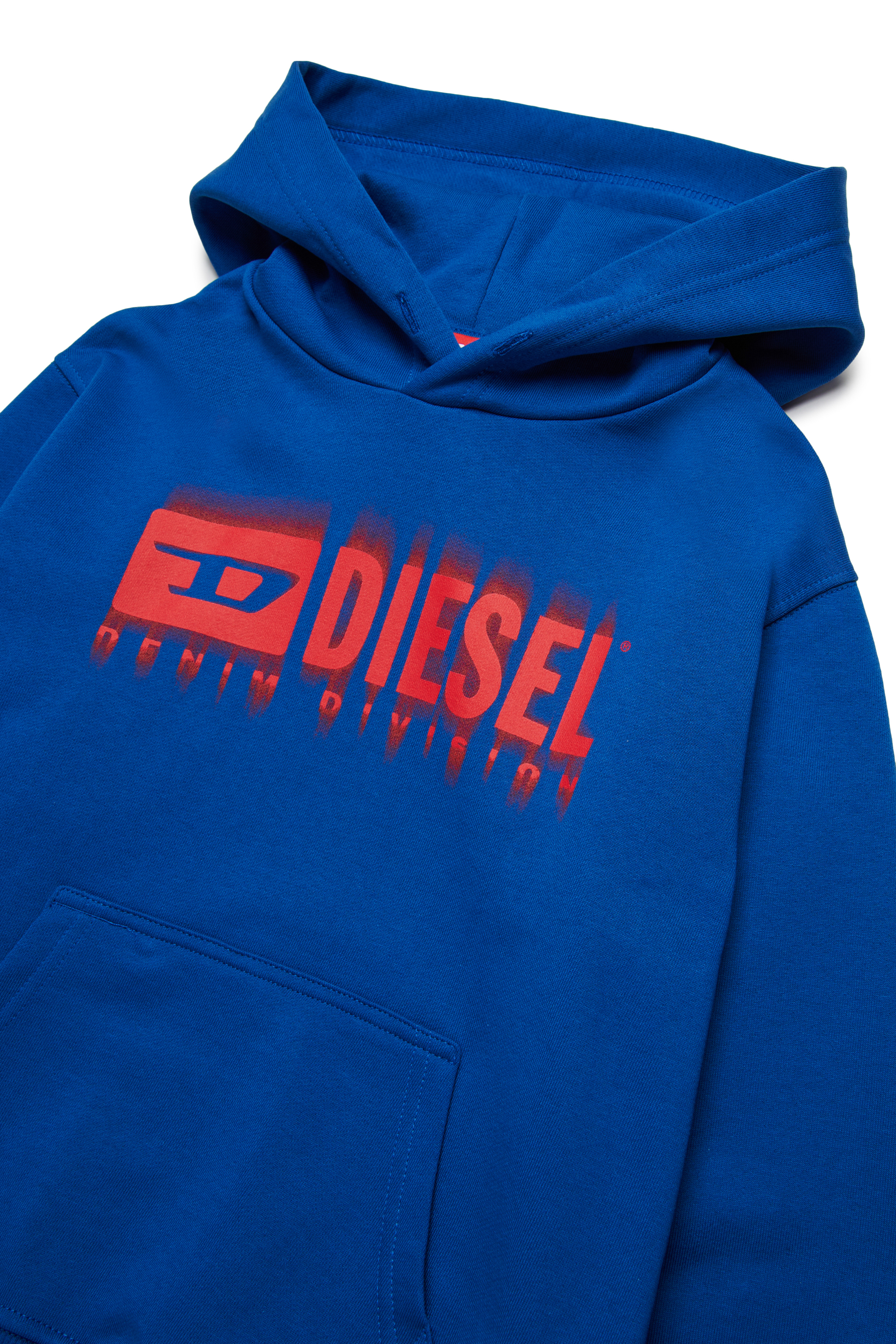 Diesel - SGINNHOODL5 OVER, Man's Hoodie with smudged logo in Blue - 3