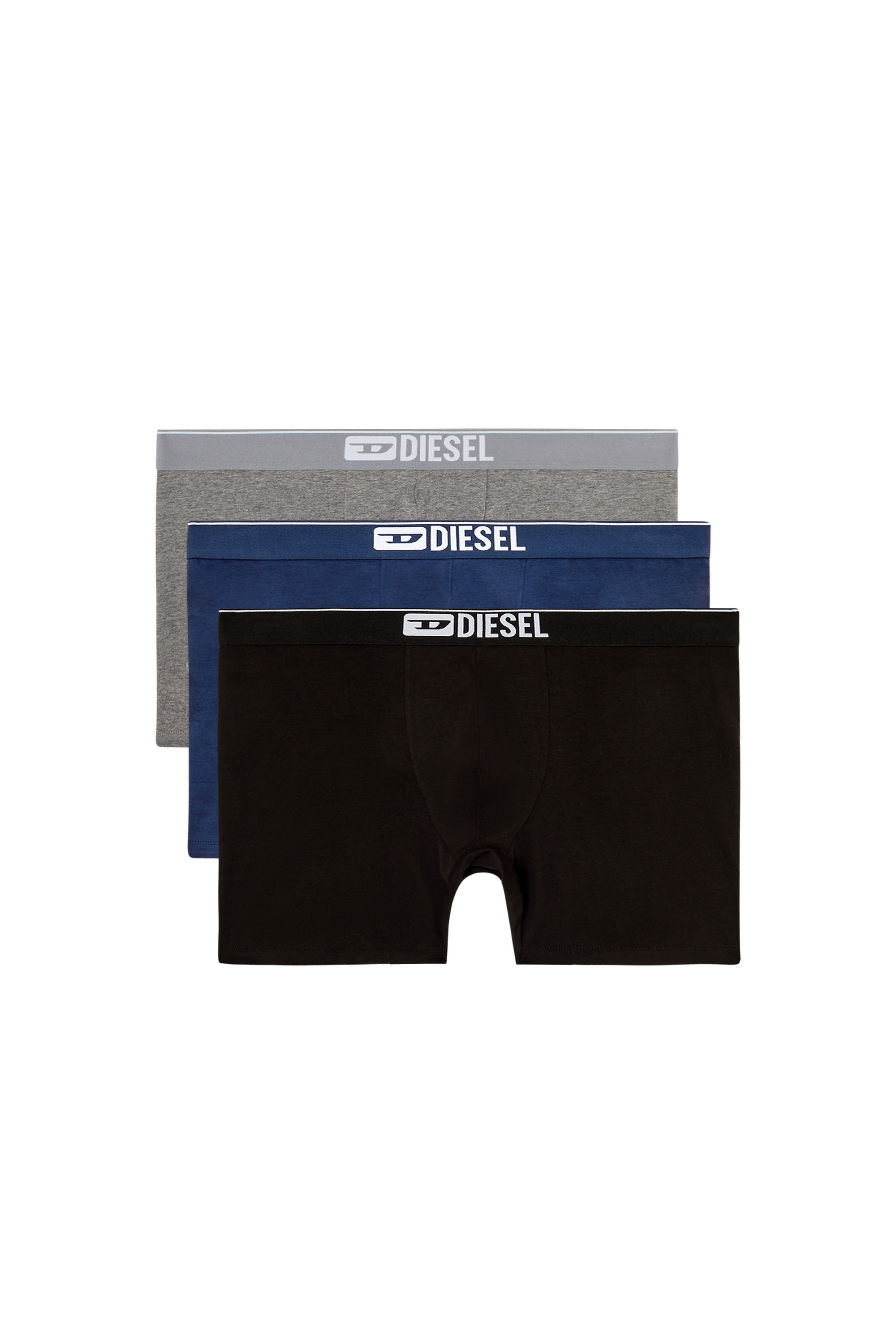 Diesel - MAX-3PACK, Man's Three-pack stretch cotton boxer briefs in Blue/Black - 1