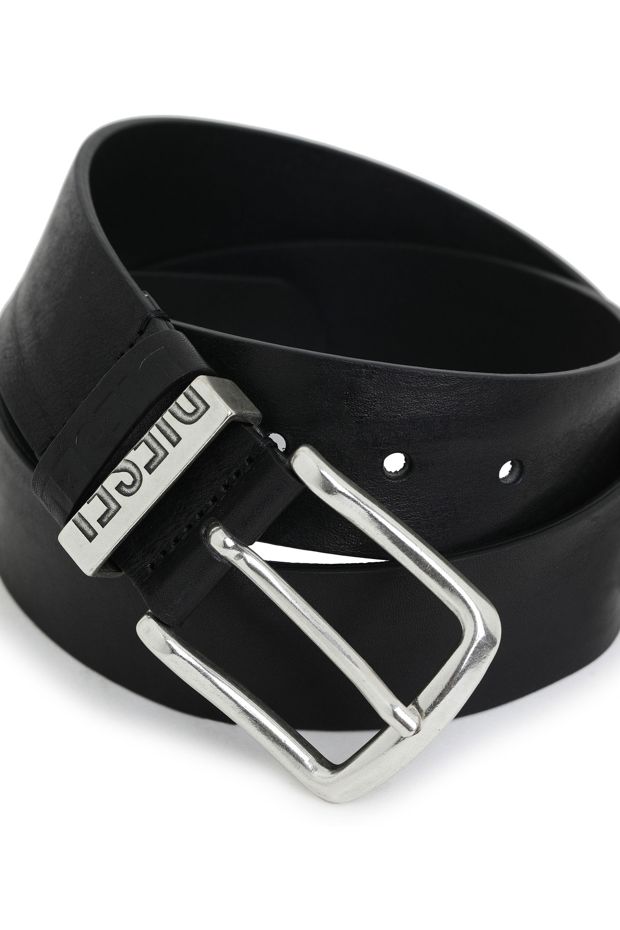 Diesel - B-VISIBLE, Man's 3.9cm belt with contrast loops in Black - 2
