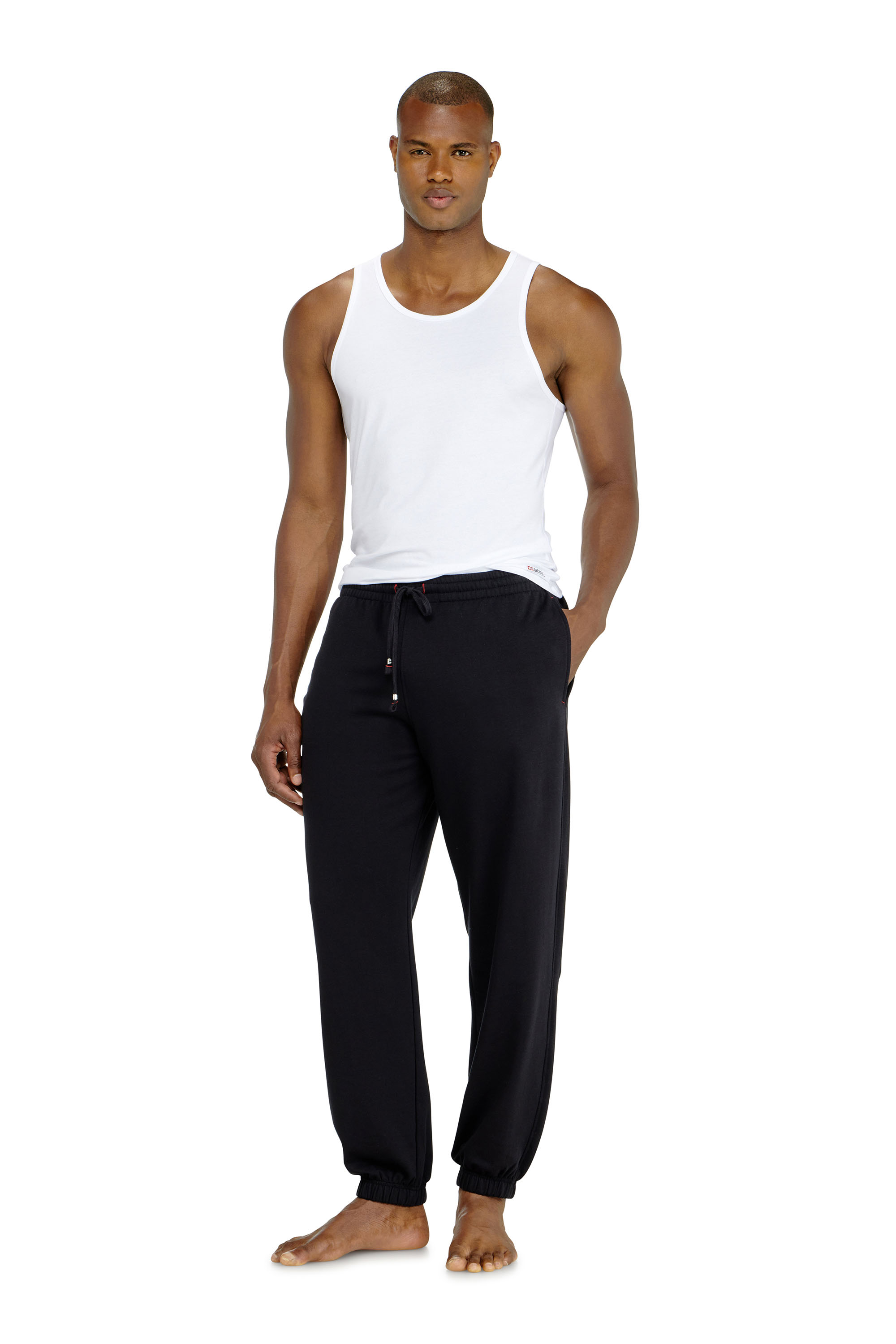 Diesel - LENNY-D-CORE, Man's Sweatpants in peached cotton blend in Black - 1