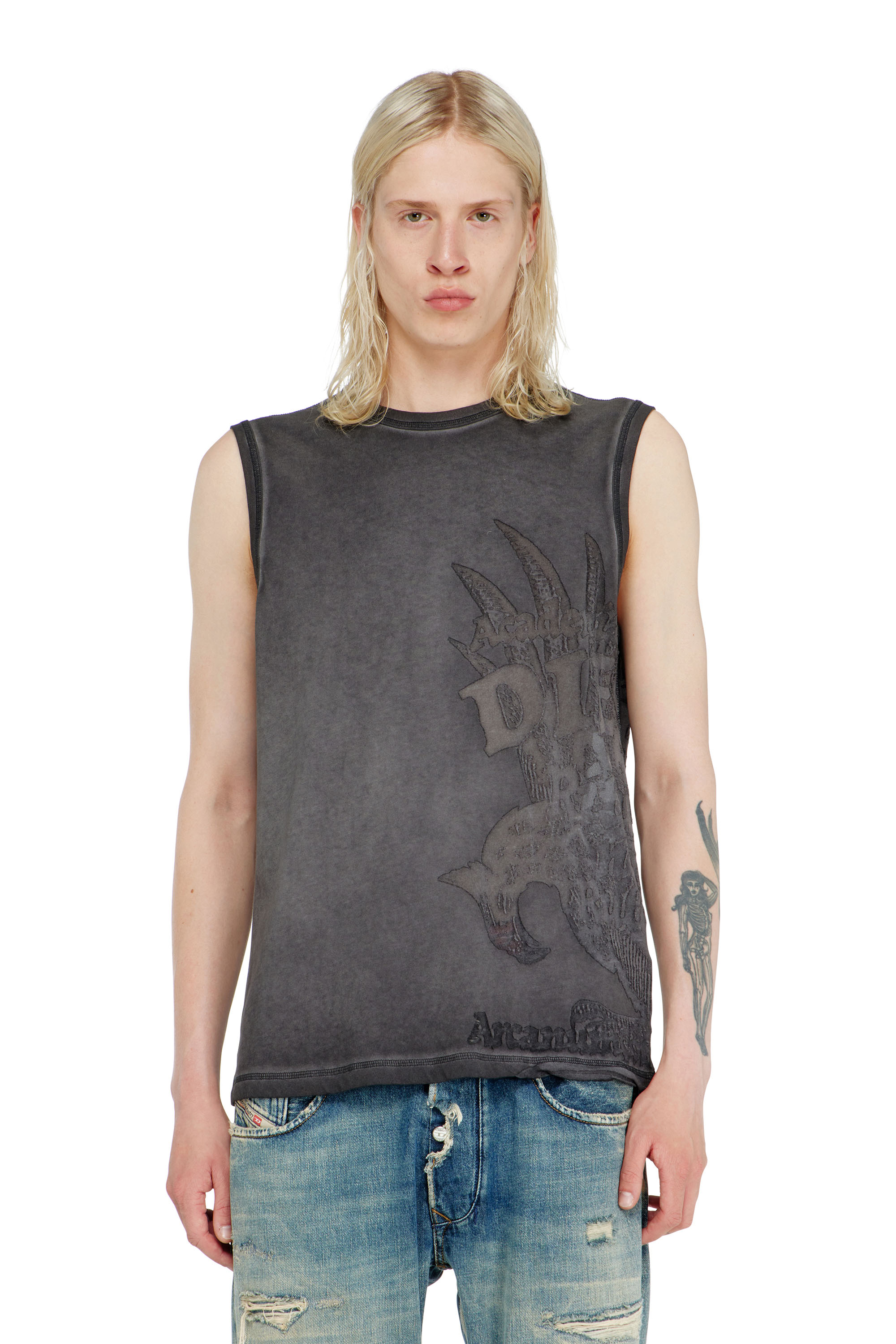 Diesel - T-RAWBISCO, Man's Sleeveless jersey top with embossed graphics in null - 5