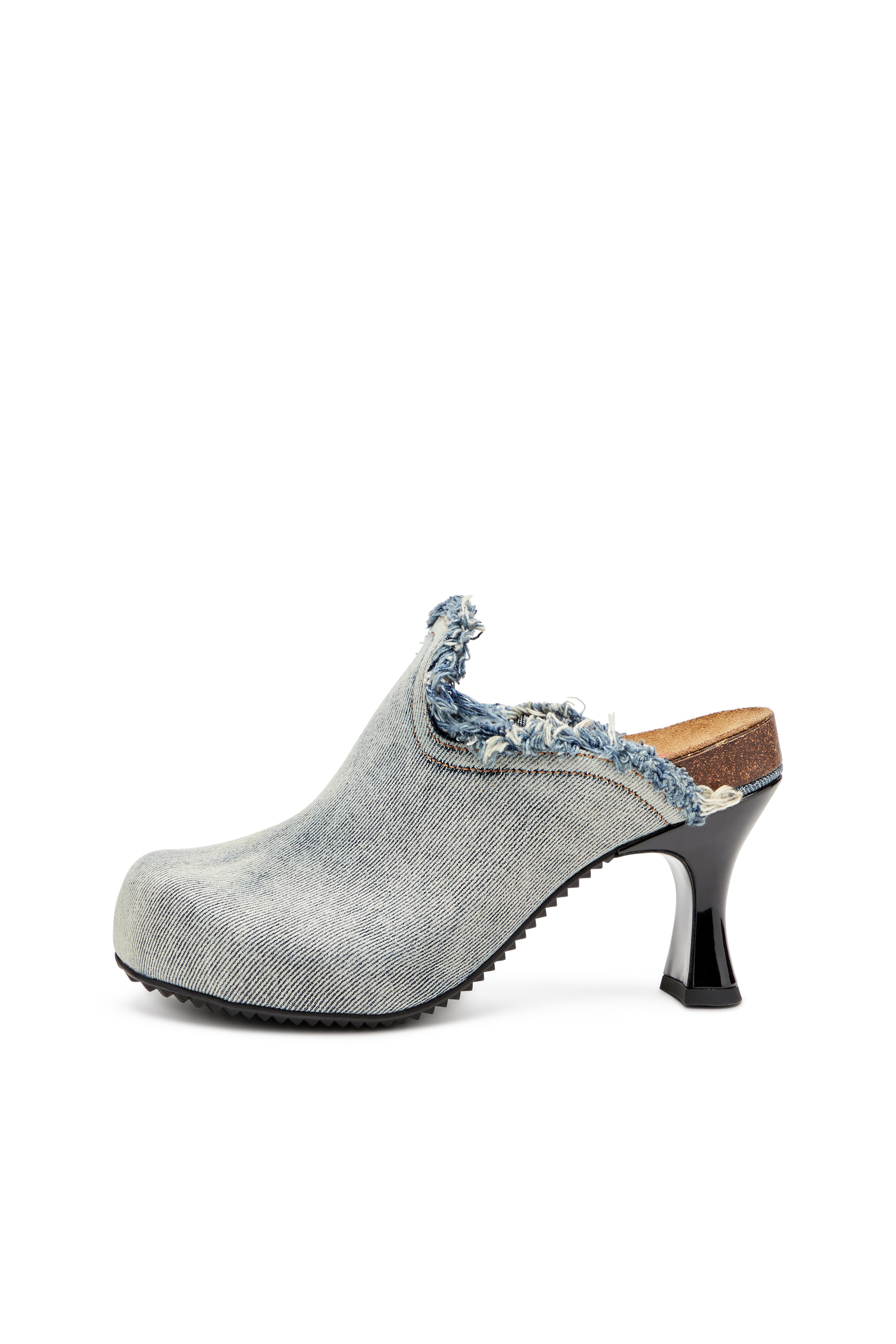 Diesel - D-WOODSTOCK ML W, Woman's D-Woodstock-Frayed denim mules in Light Blue - 7