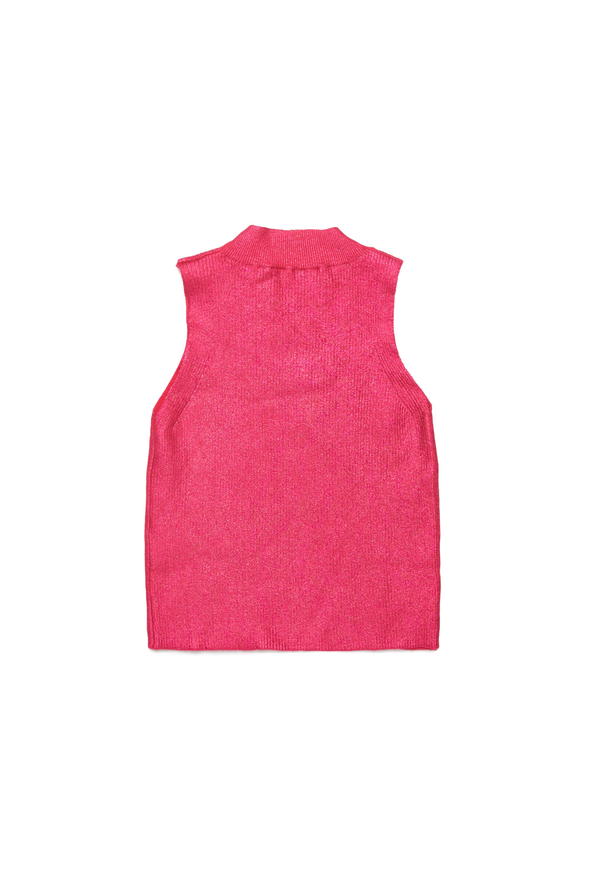 Diesel - KMONERVAXTOP, Woman's Tank top in metallic ribbed knit in Pink - 2