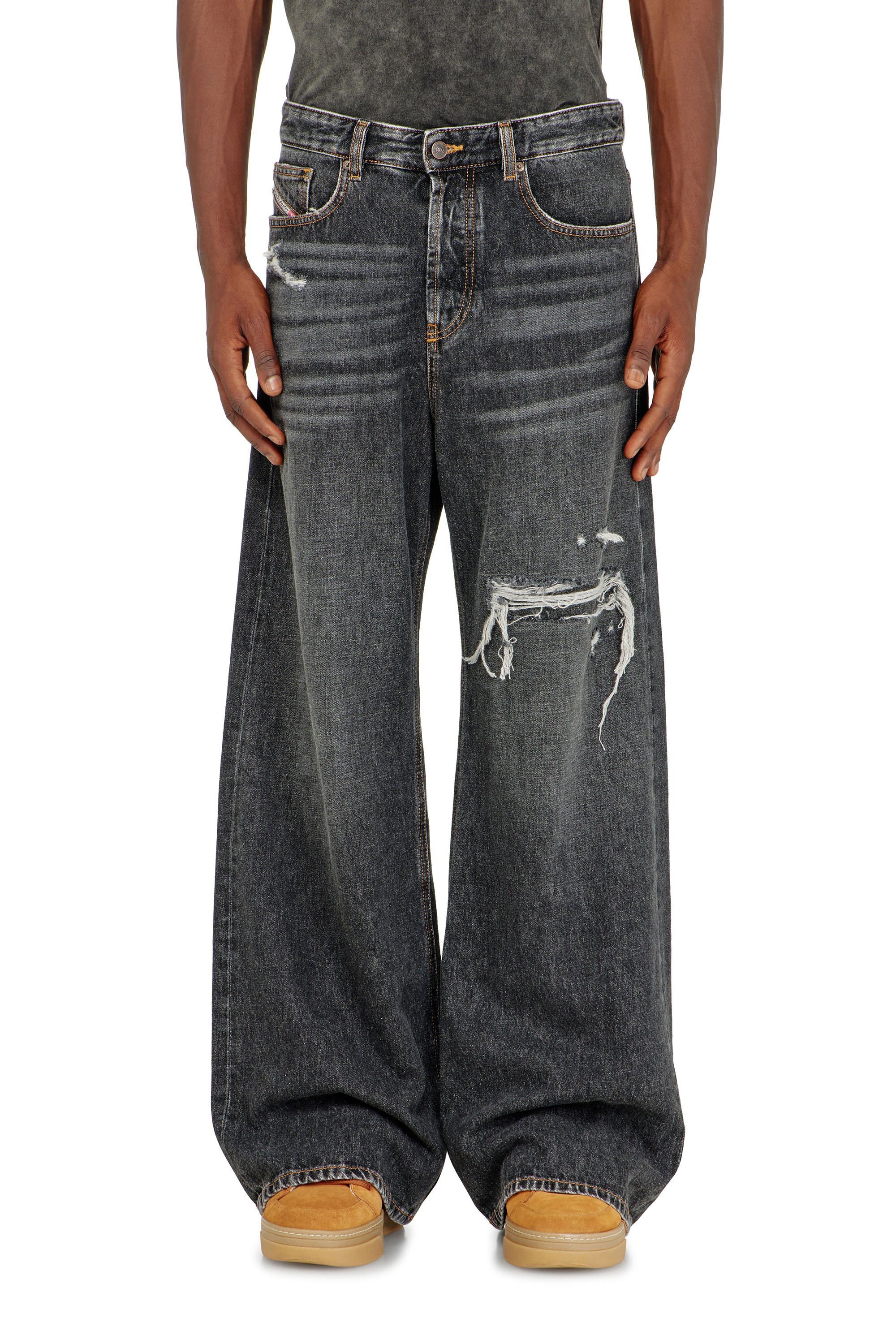 Diesel - Man's Relaxed Jeans D-Rise 007DN, Black/Dark grey - 2