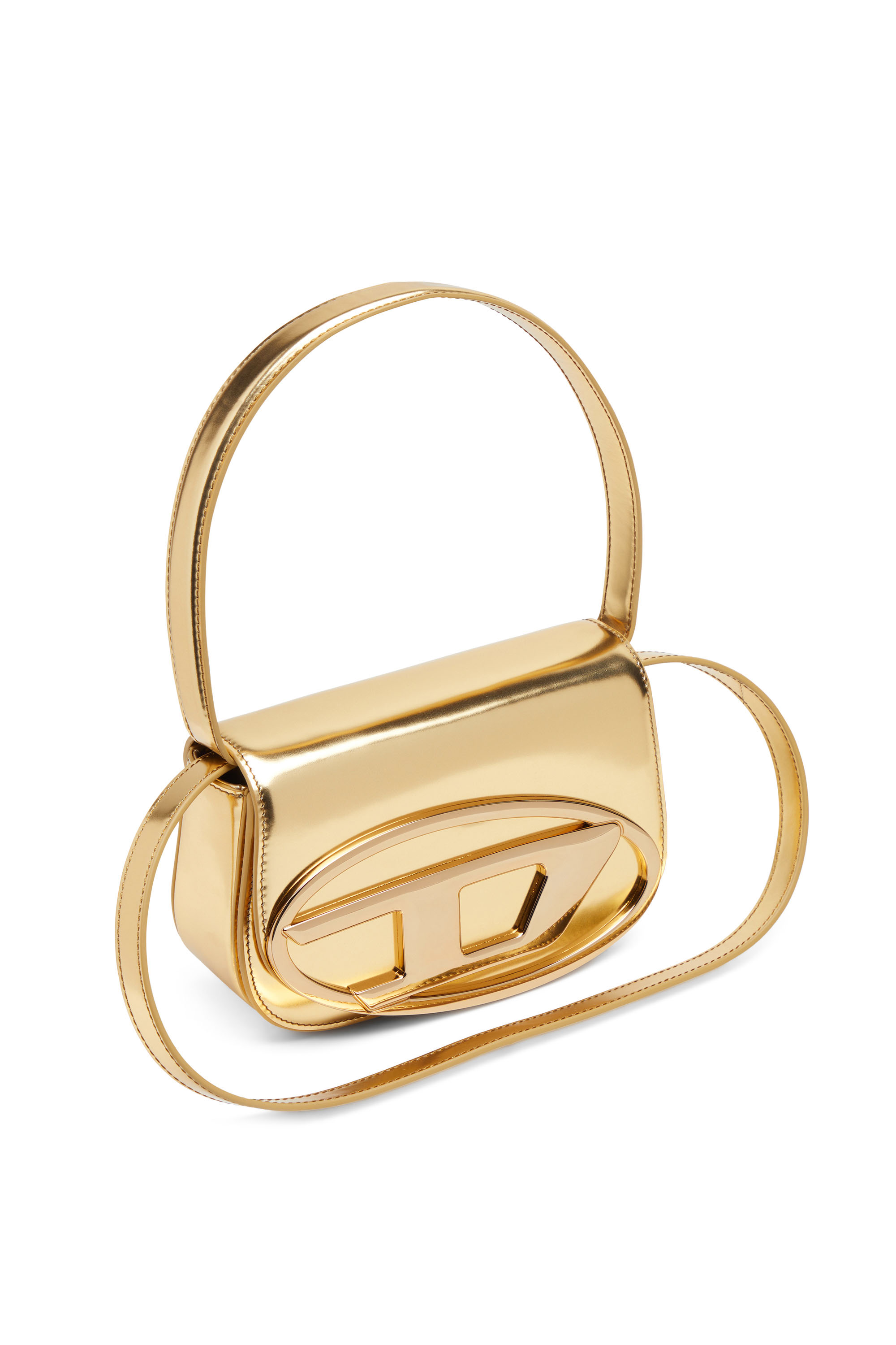 1DR, Gold Diesel - 1DR, Woman's 1DR-Iconic shoulder bag in mirrored leather in Gold - 5