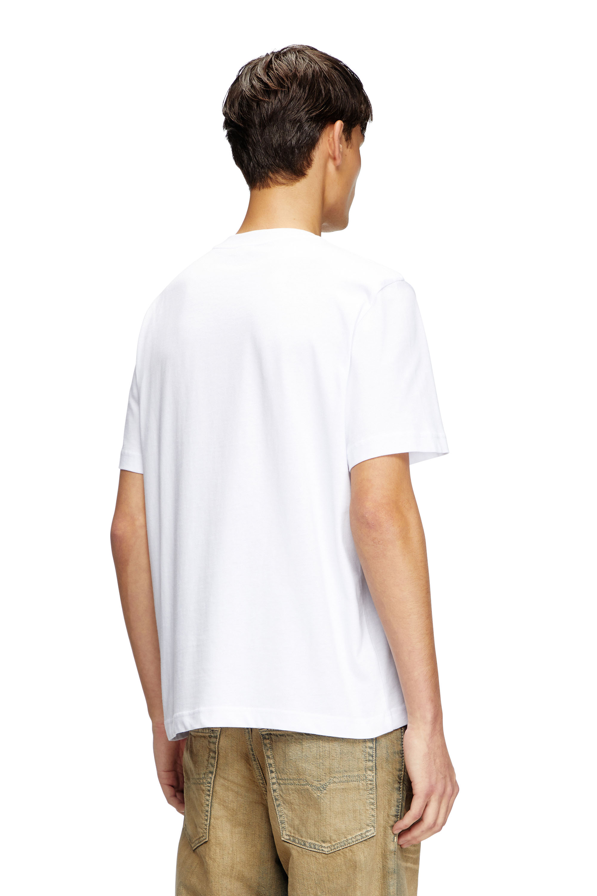 Diesel - T-ADJUST-BIGOVAL, Man's T-shirt with embossed Oval D in White - 4