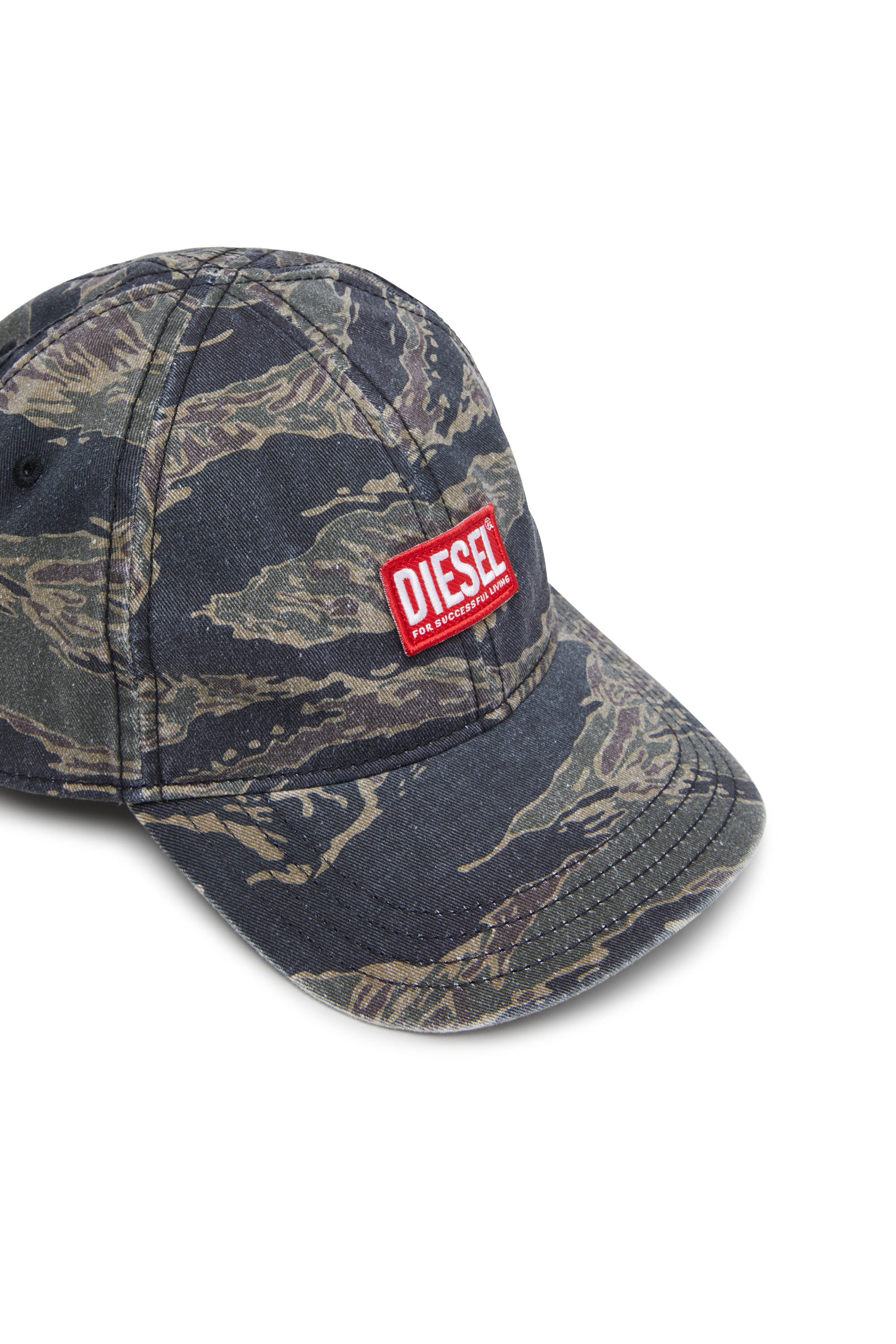 Diesel - C-VADO, Man's Baseball cap with camo print in Green - 3