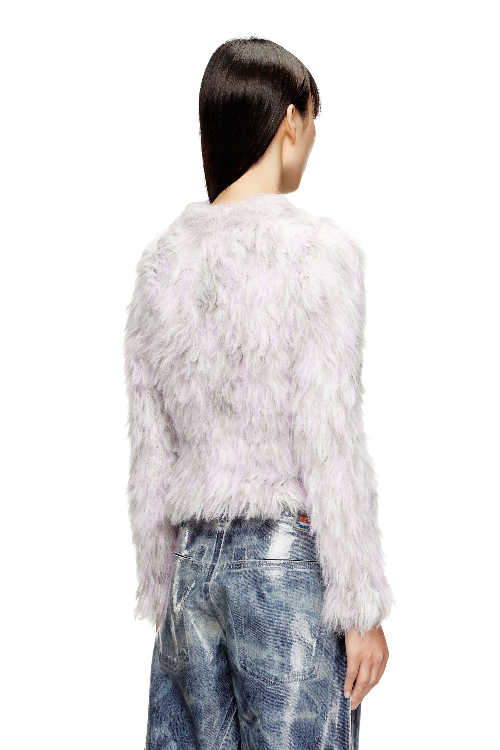 M-ANNIKA, Violet/Grey Diesel - M-ANNIKA, Woman's Fluffy jacquard-knit jumper in Violet/Grey - 4