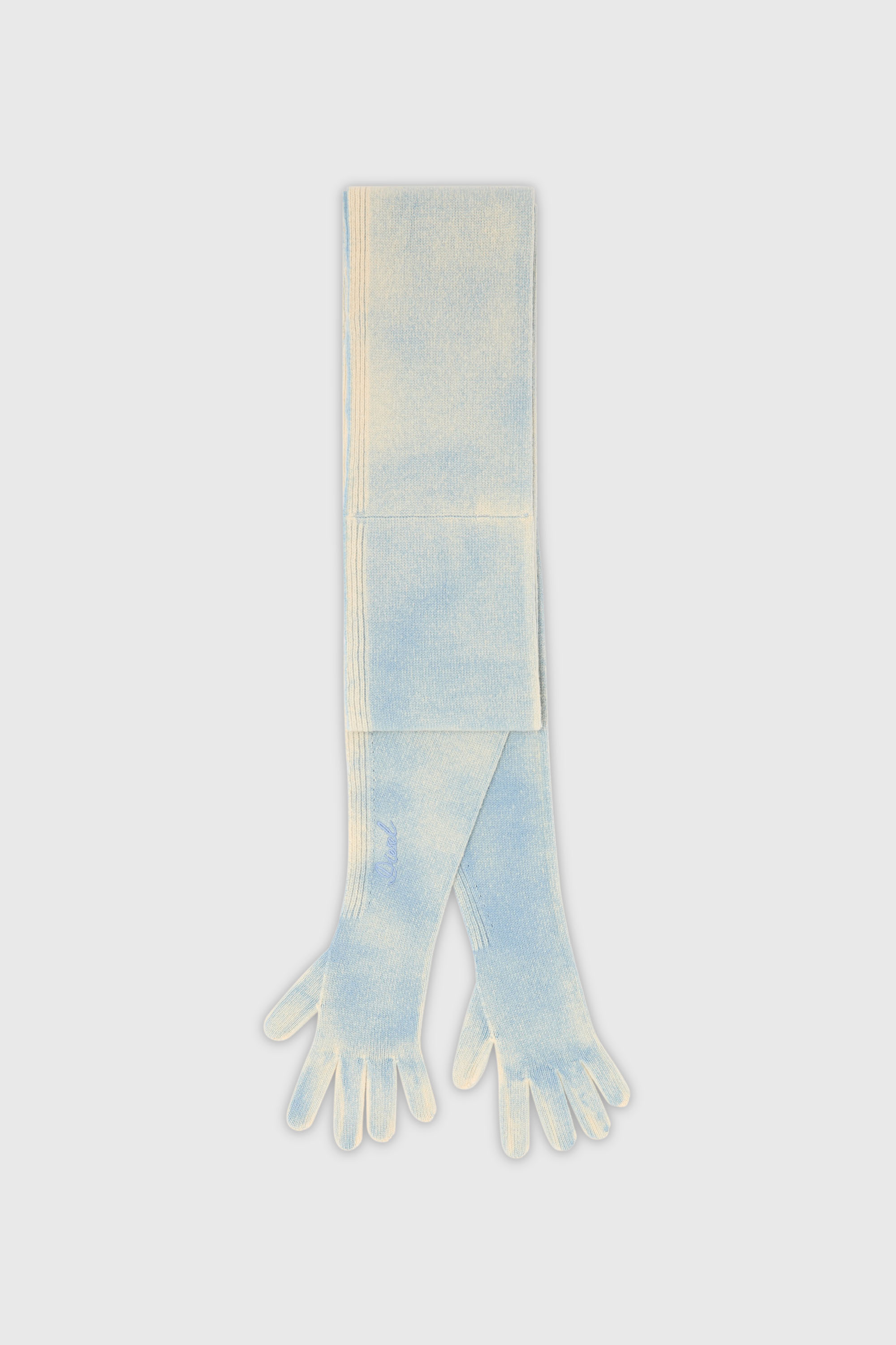 Diesel - K-EVIN, Unisex's Hybrid glove-scarf in two-tone wool in Blue - 1