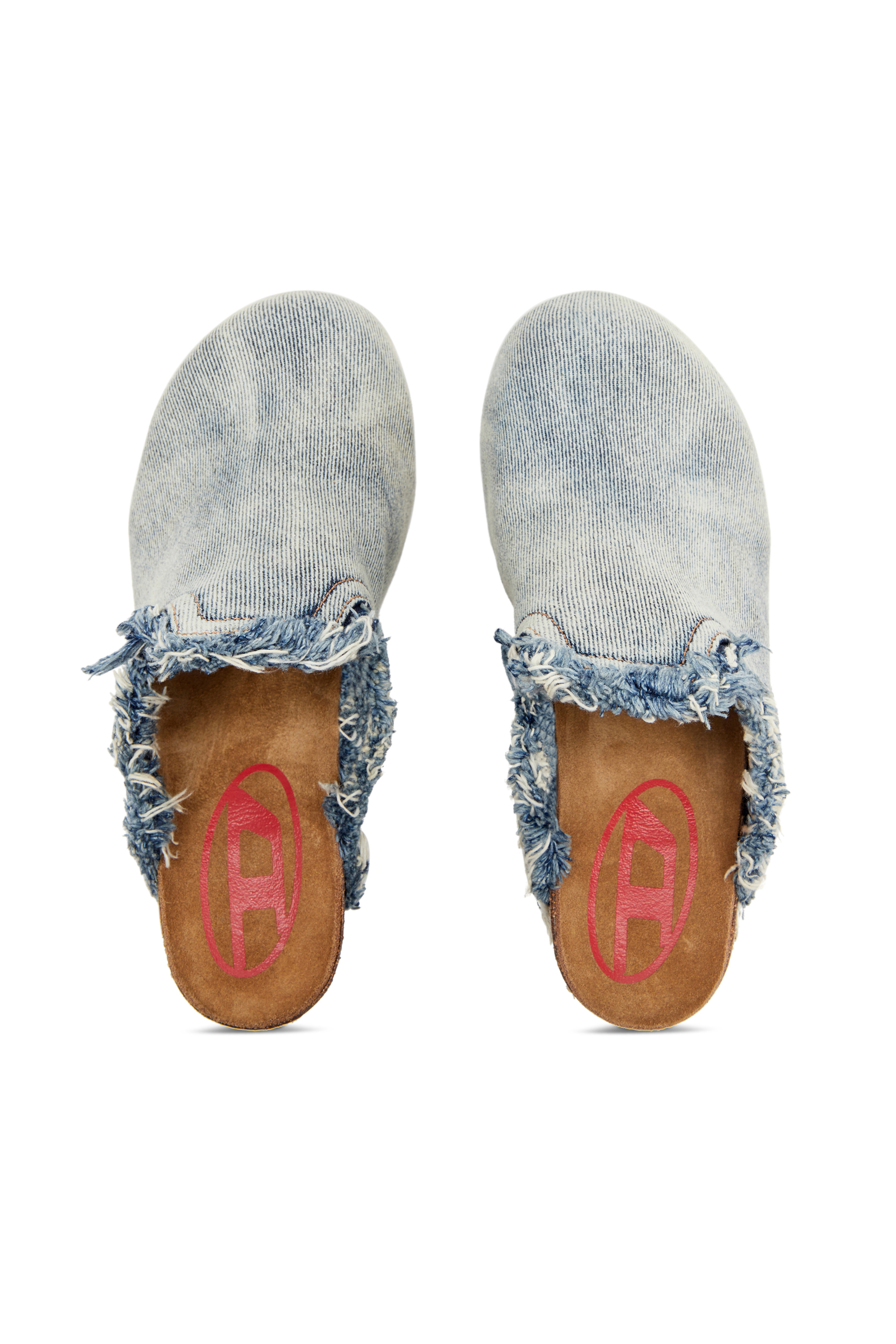 Diesel - D-WOODSTOCK ML W, Woman's Frayed denim mules in Light Blue - 6