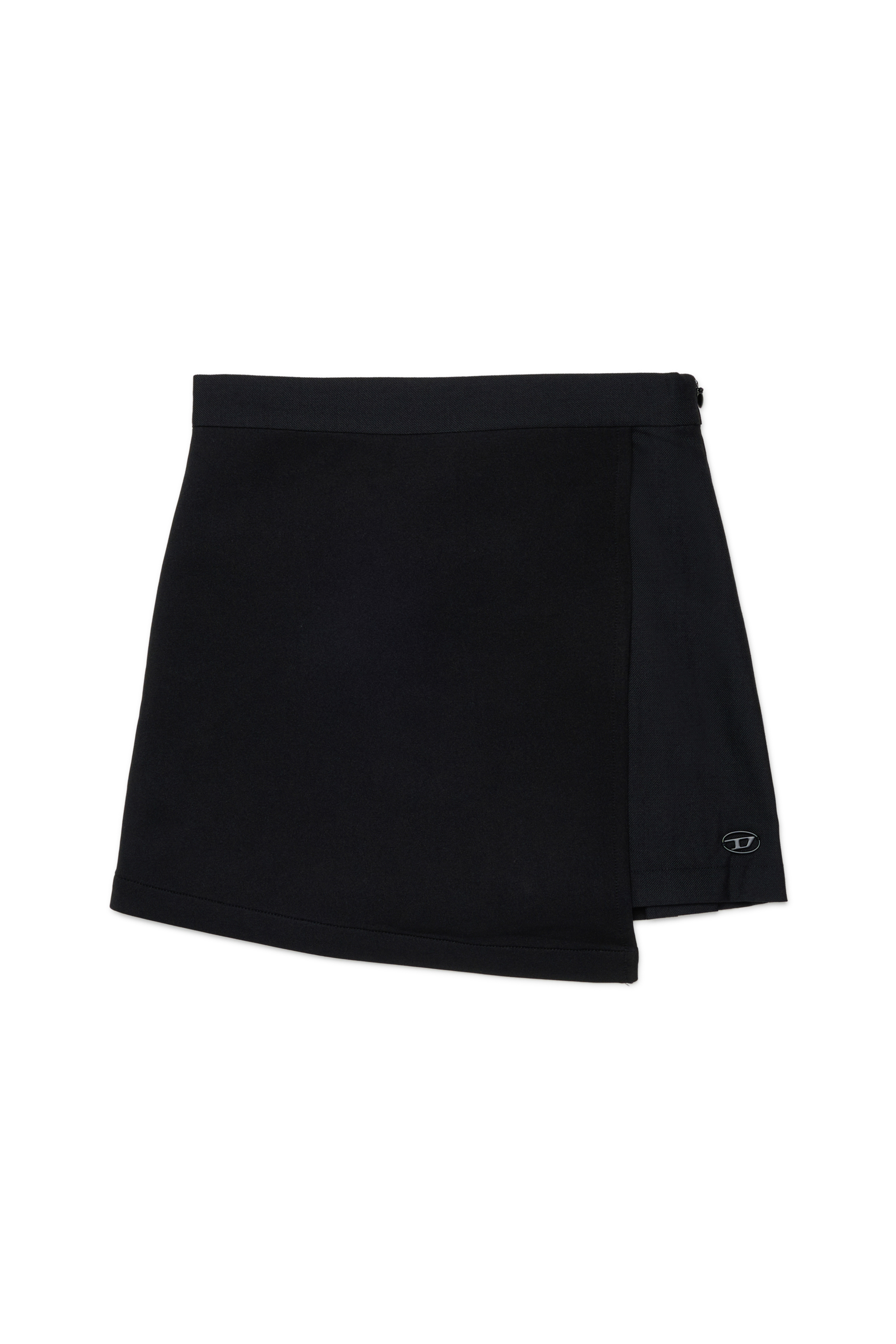 Diesel - GREBY, Woman's Wrap-effect mini skirt with pleated back in Black - 2