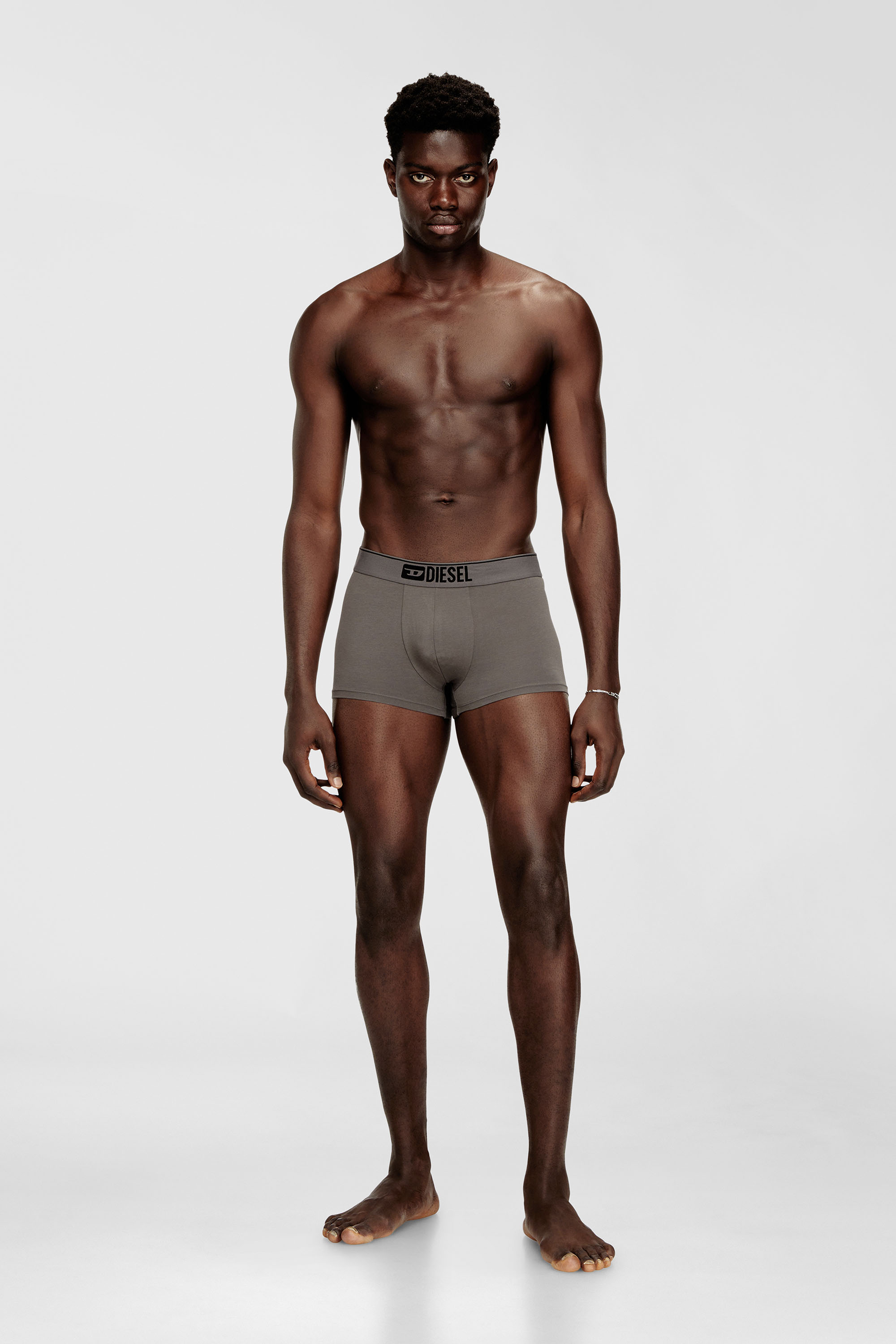 Diesel - UMBX-DAMIENTHREEPACK, Man's Three-pack of plain boxer briefs in Black/Grey - 1
