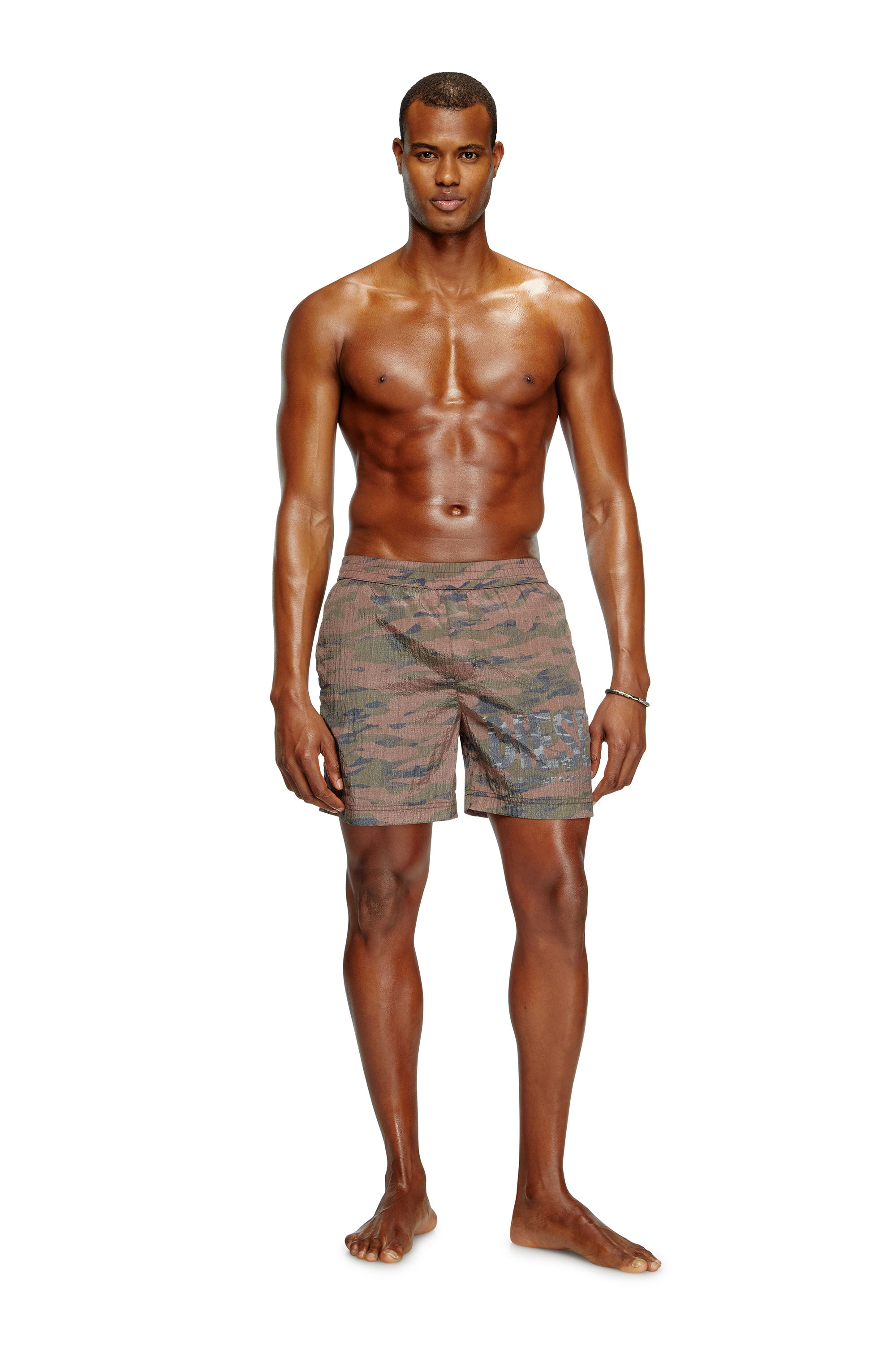 RIO-41-UTLT, Brown Diesel - RIO-41-UTLT, Man's Mid-length swim shorts in camo ripstop in Brown - 2